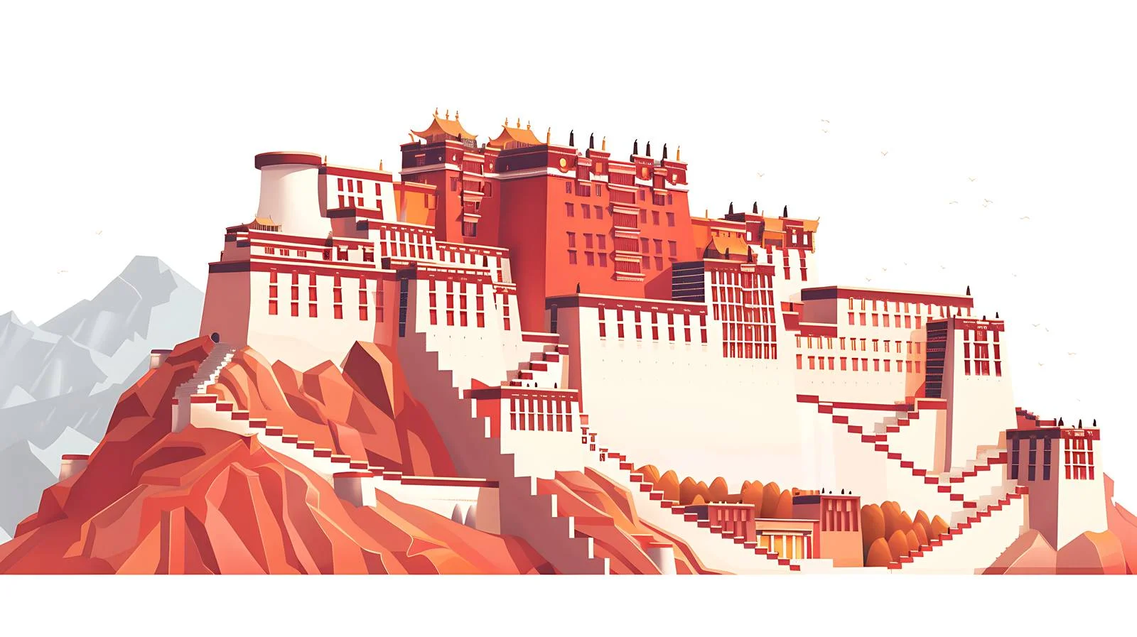 Historic 17th Century Potala Palace View – free potala image from Dotvec