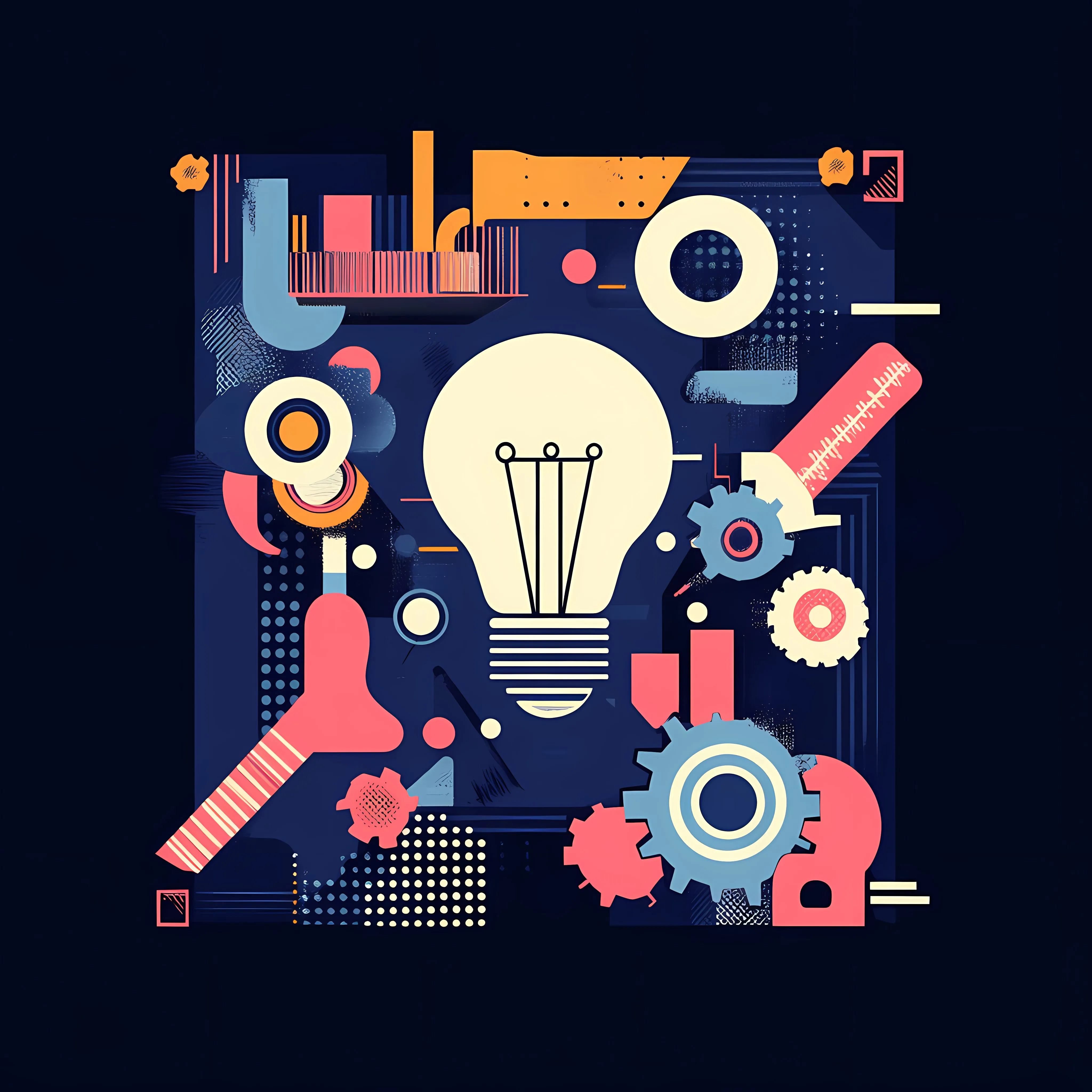 Teamwork and Creativity Concept with Gears and Bulb — free download from Dotvec