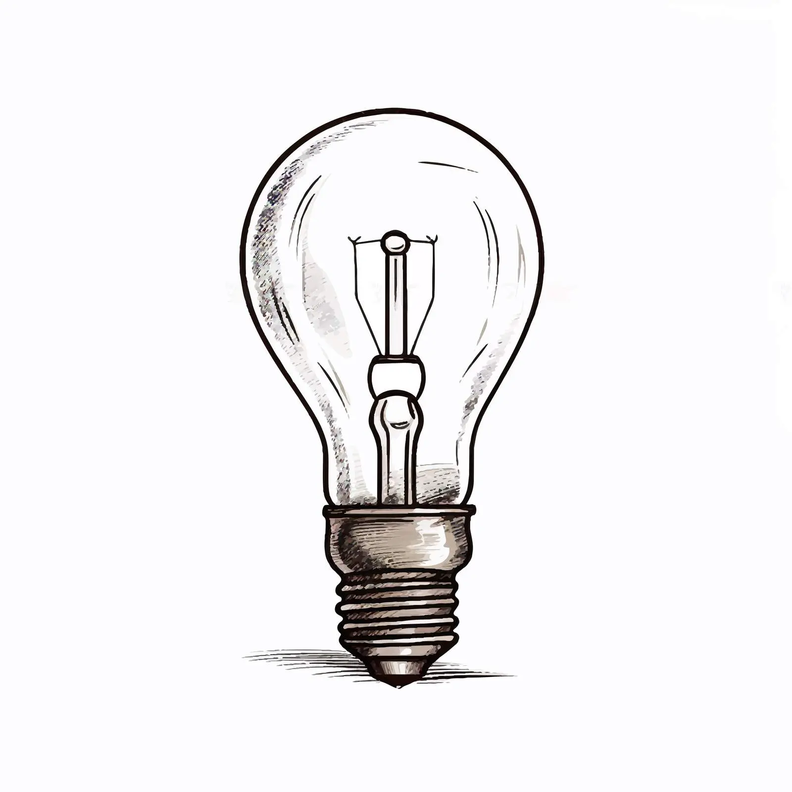 Bulb Lamp Sketch Vector Illustration on White Background — free download from Dotvec