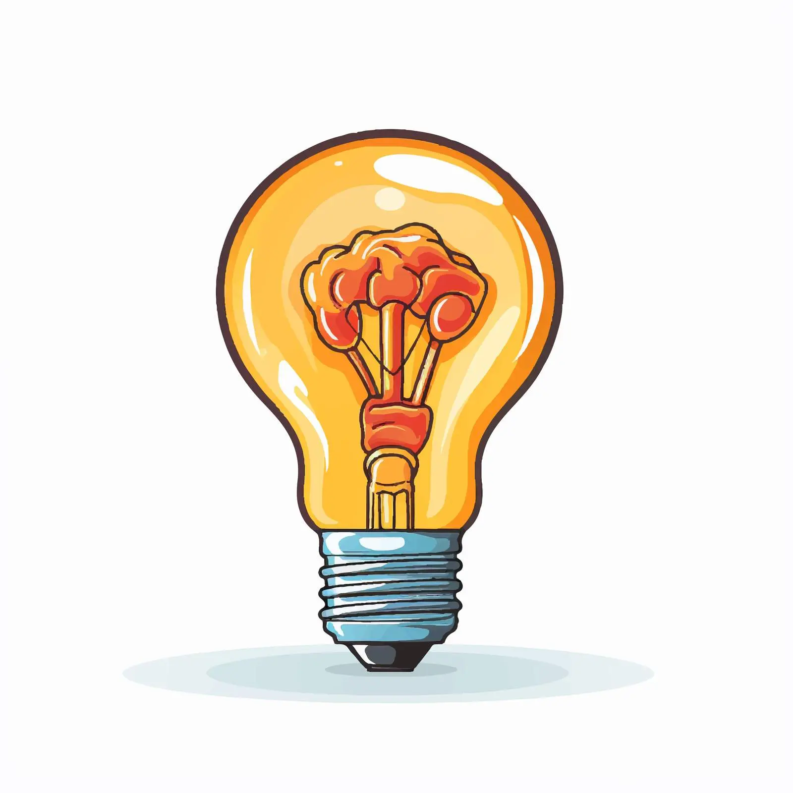 Cartoon Vector Illustration of Light Bulb Idea — free download from Dotvec