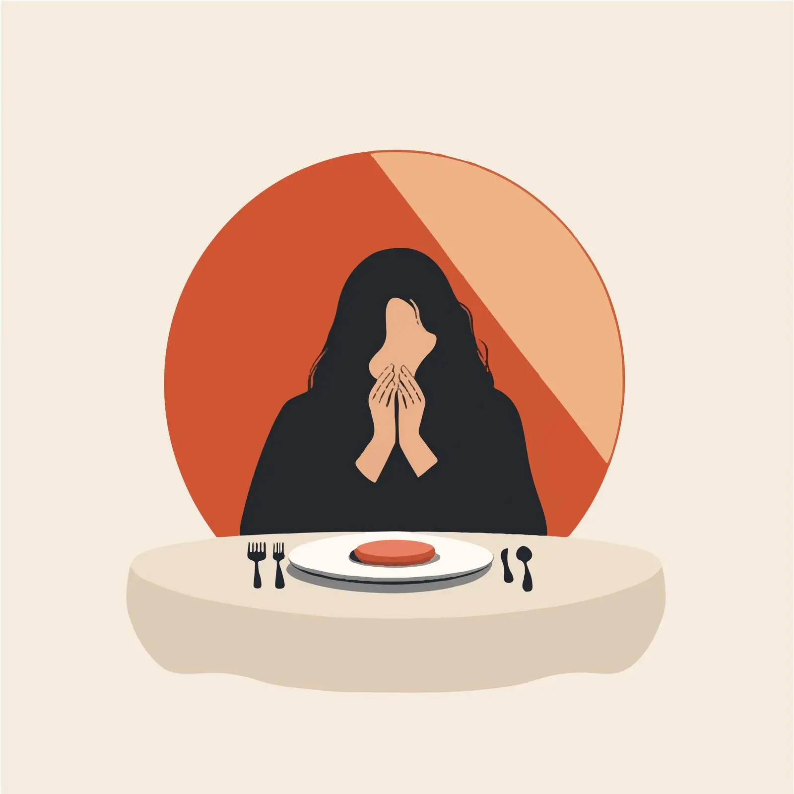 Bulimia Eating Disorders Vector Illustration — free download from Dotvec