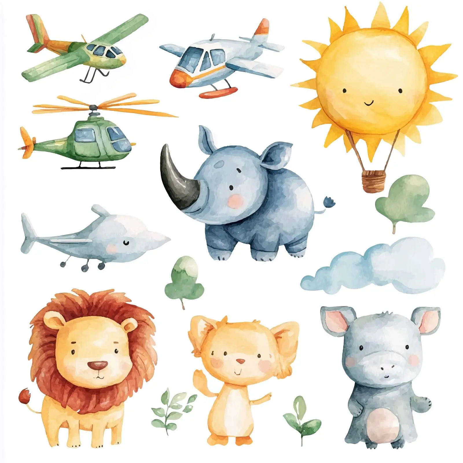 Playful Animals in Fantasy Landscape – free characters image from Dotvec