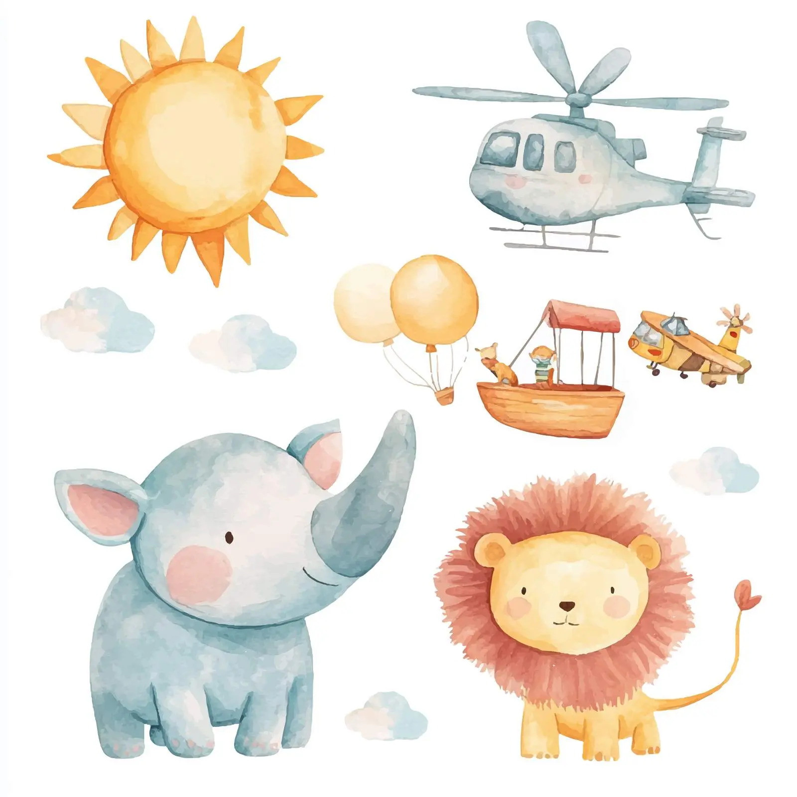 Playful Animals in a Colorful Scene — free download from Dotvec