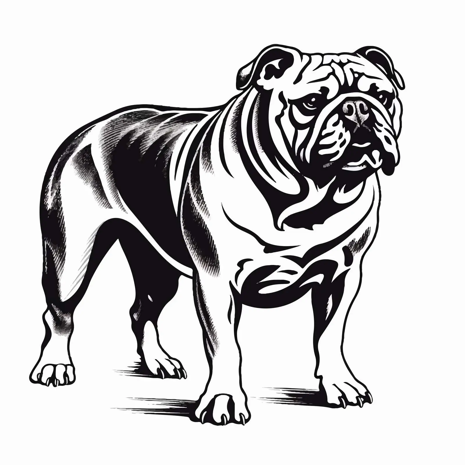 Bulldog Silhouette Vector Illustration — free download from Dotvec