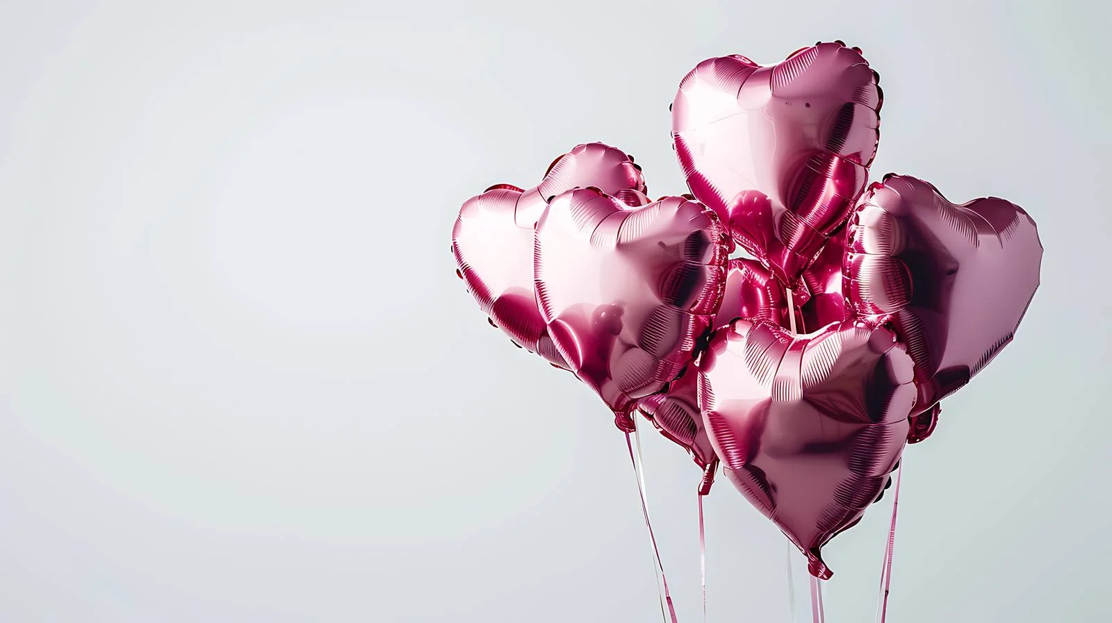 Pink Heart Foil Balloons Cluster — free download from Dotvec