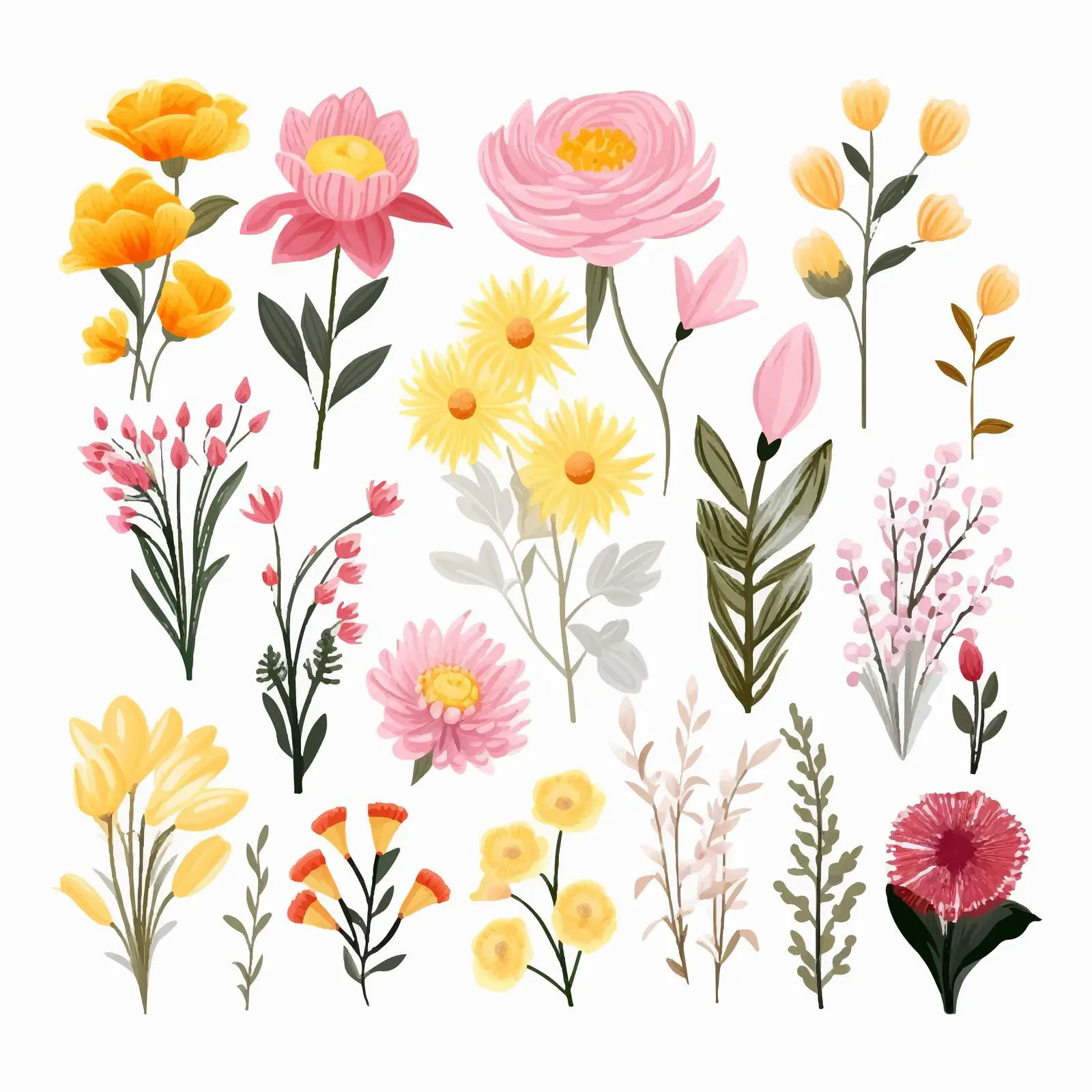 Colorful Yellow and Pink Floral Bouquets — free download from Dotvec