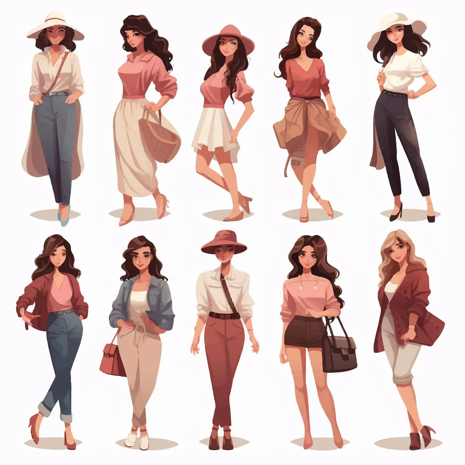 Stylish Young Women in Trendy Fashion — free download from Dotvec