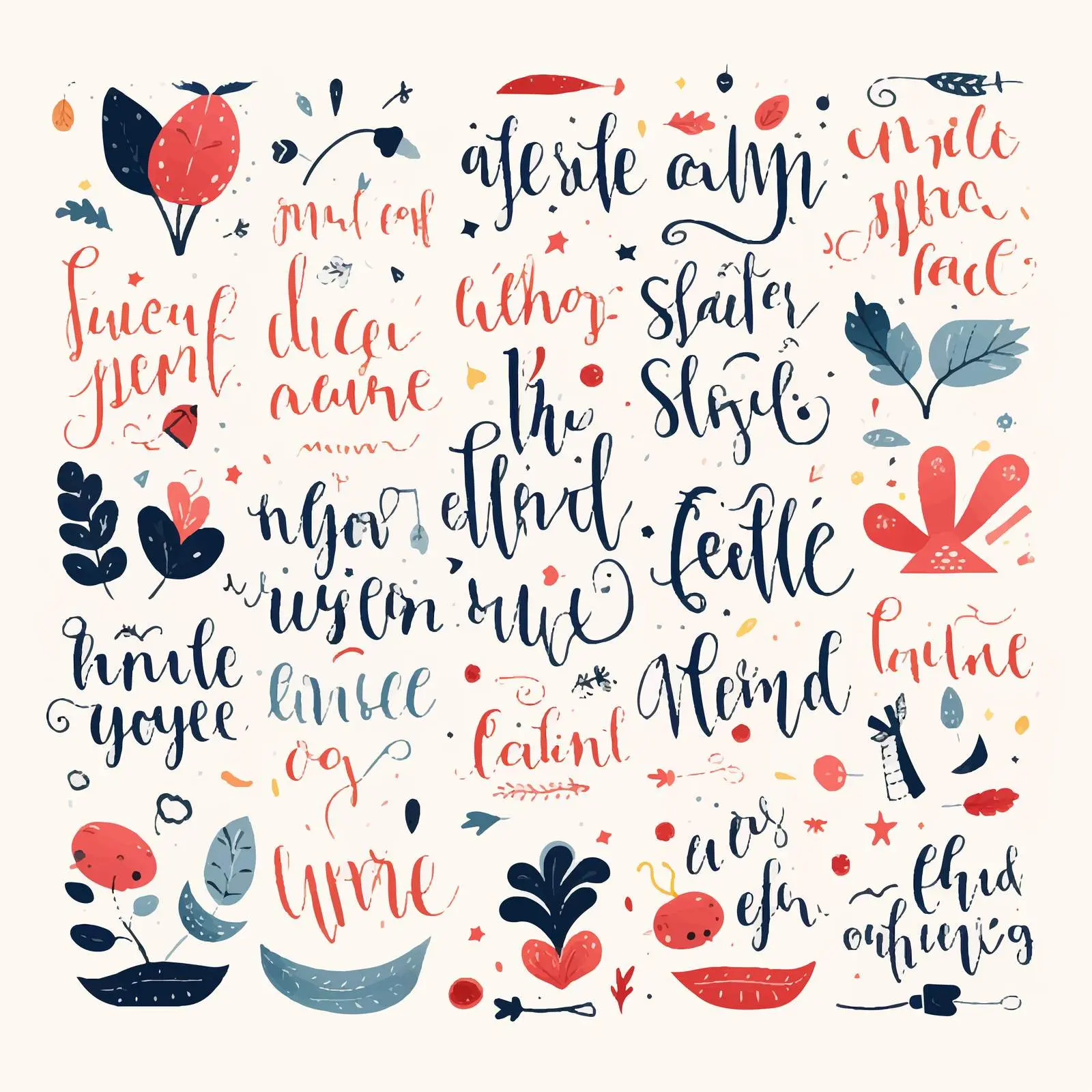 Elegant Handwritten Childish Lettering Vectors – free art font image from Dotvec