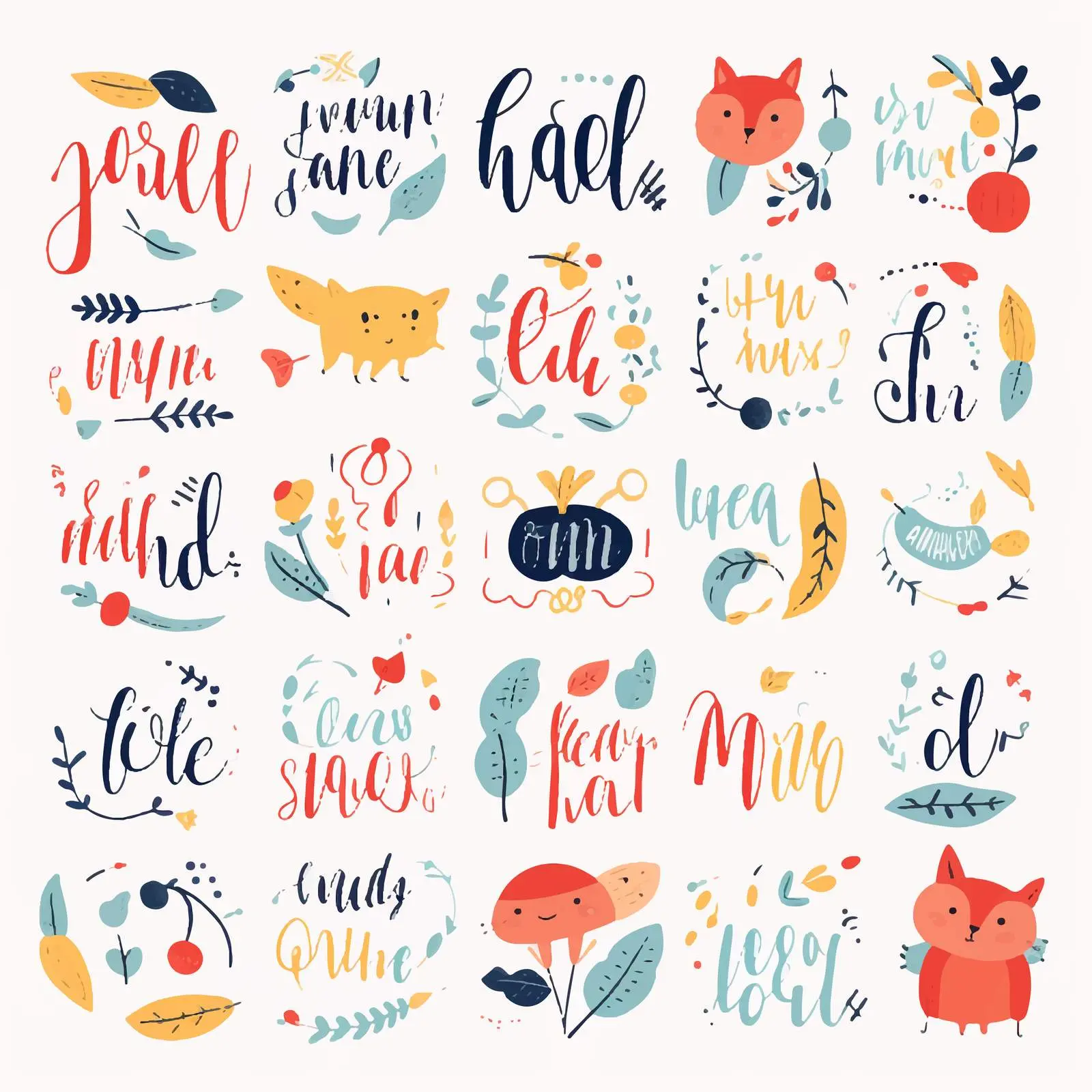 Charming Handwritten Childish Lettering Vectors – free decorative fonts image from Dotvec