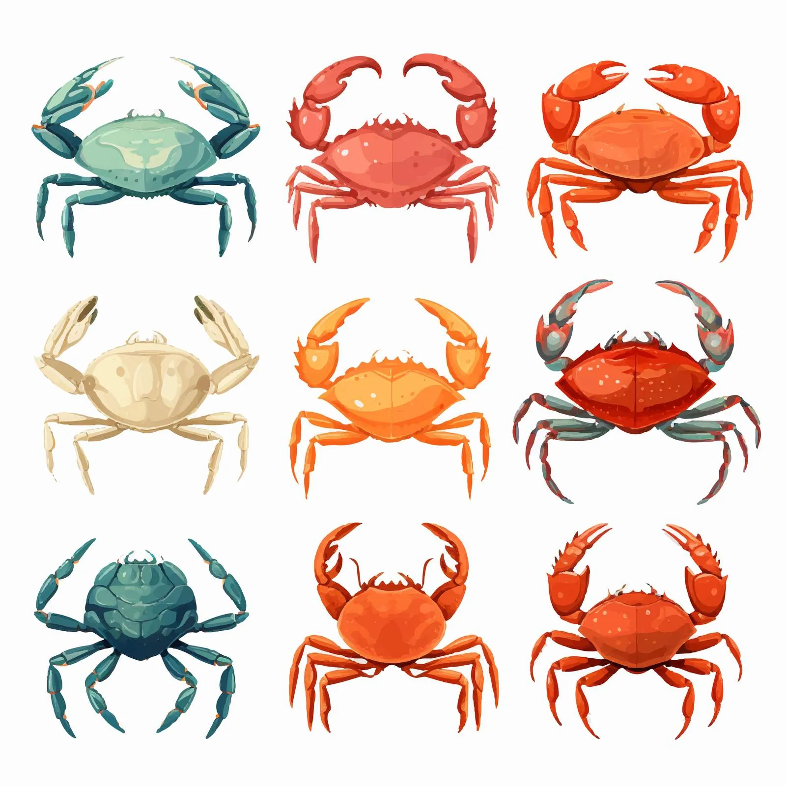 Colorful Crab Vector Illustrations – free marine illustrations image from Dotvec
