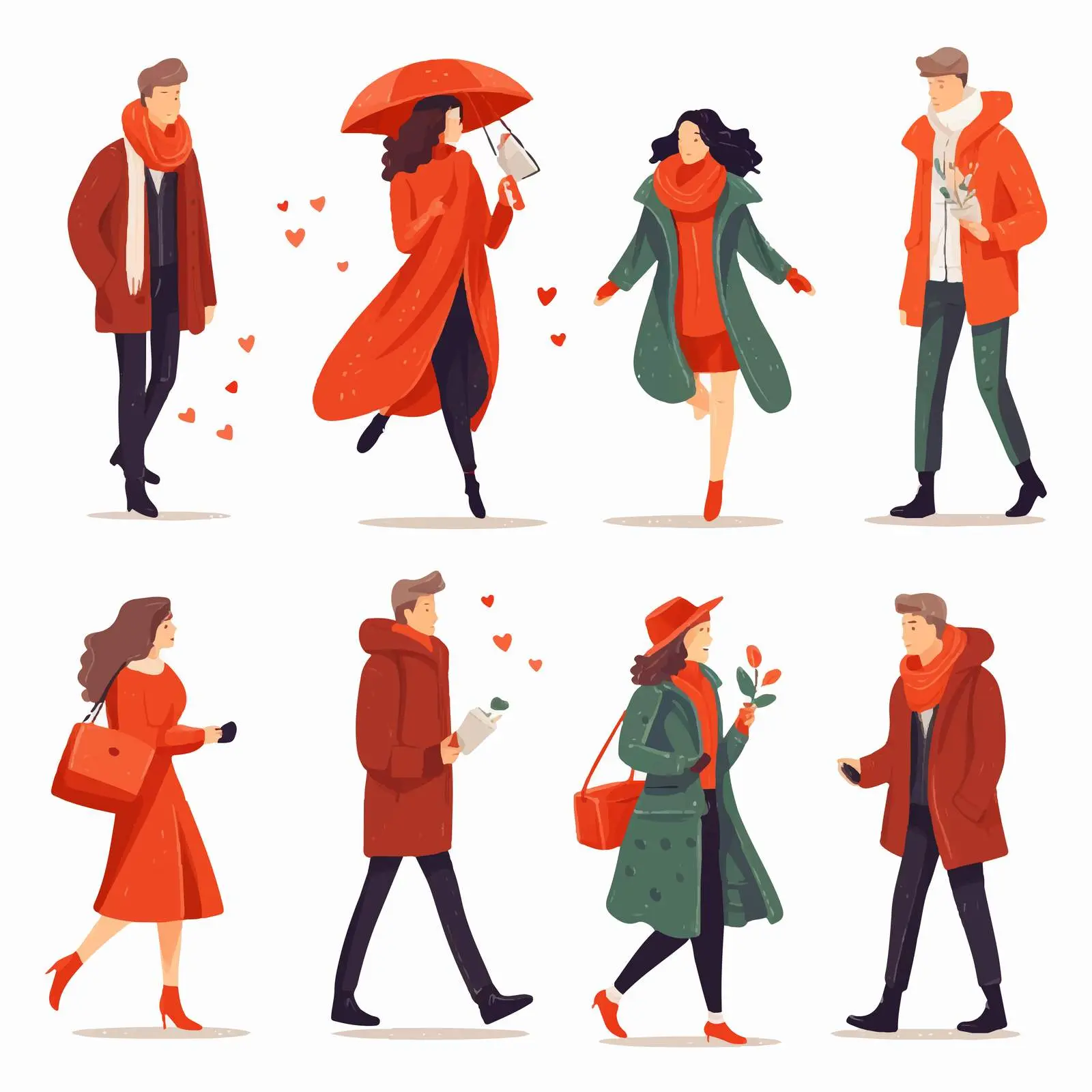 Couples in Seasonal Clothing Walking Outdoors – free interpersonal connection image from Dotvec