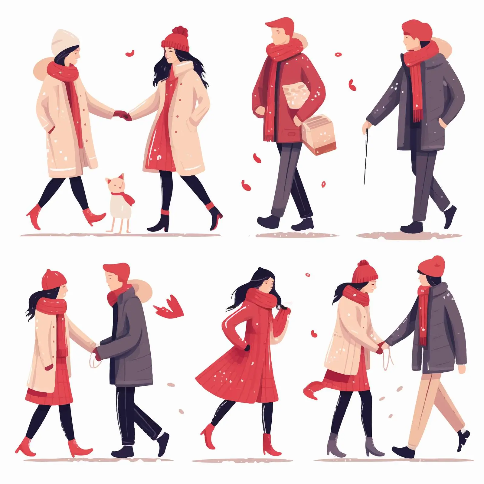 Couples in Seasonal Outfits Walking Together — free download from Dotvec