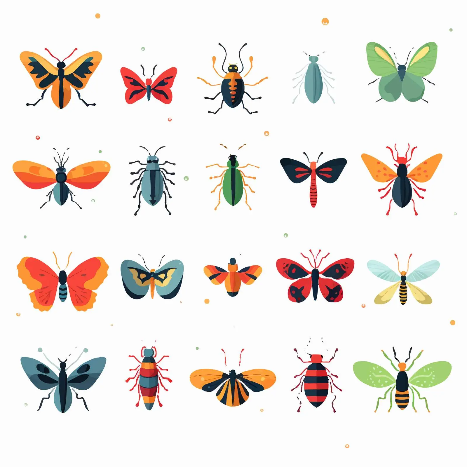 Colorful Geometric Insect Vector Collection — free download from Dotvec