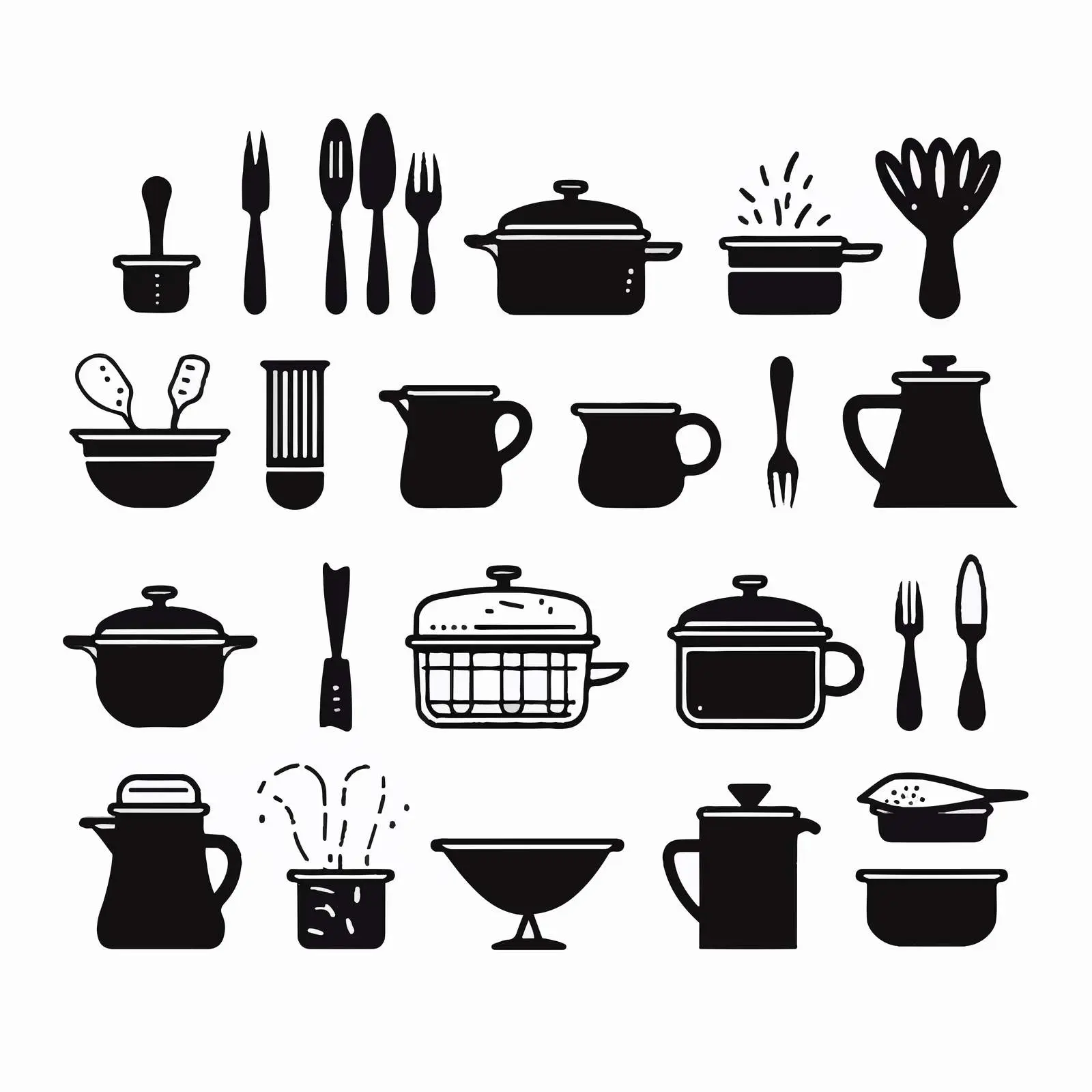 Elegant Black Glassware and Cookware Bundle — free download from Dotvec