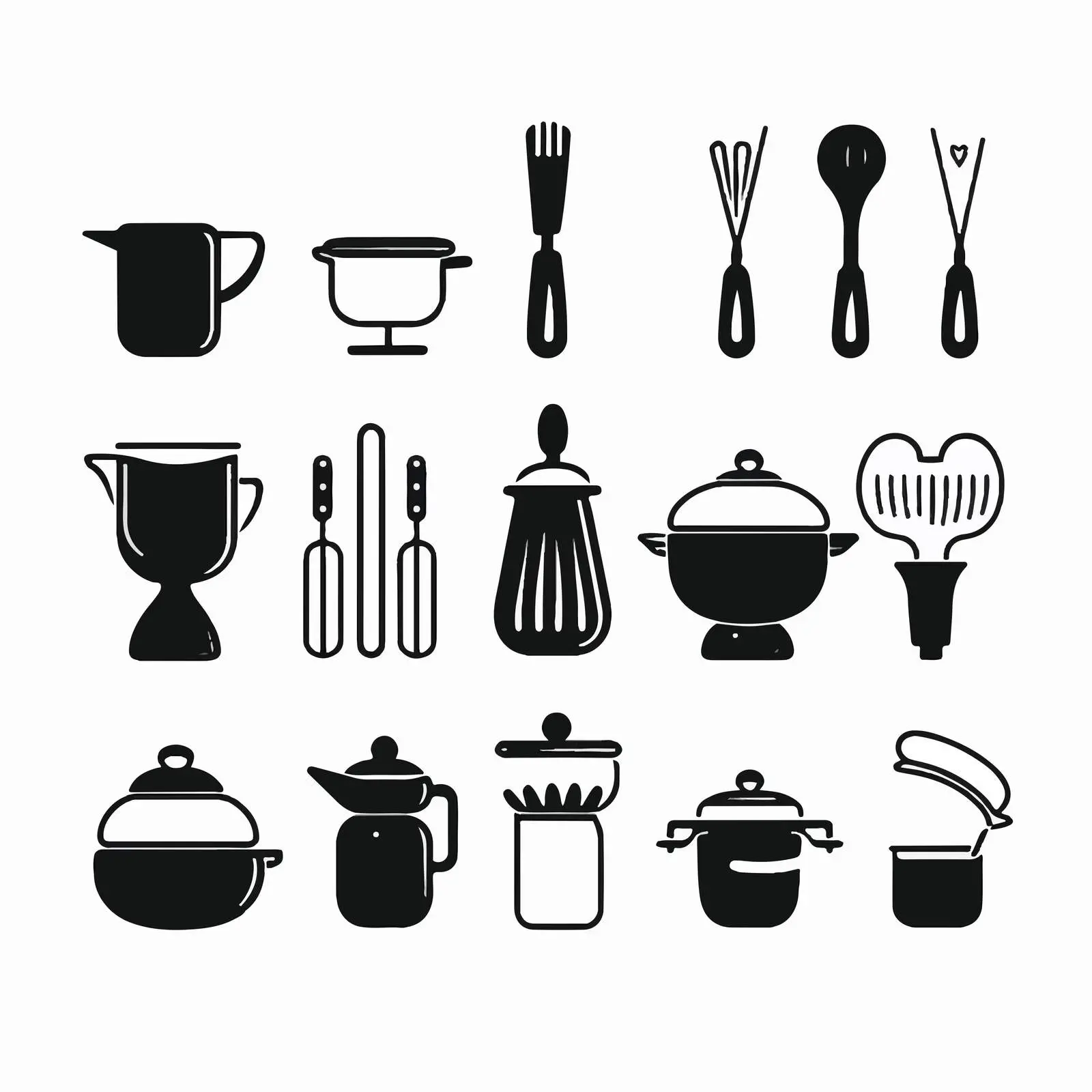 Elegant Black Kitchenware Bundle with Glassware — free download from Dotvec