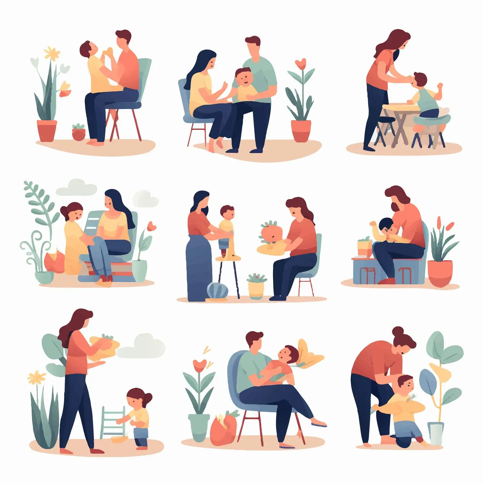 Happy Family Scenes with Good Parenting – free sharing moments image from Dotvec