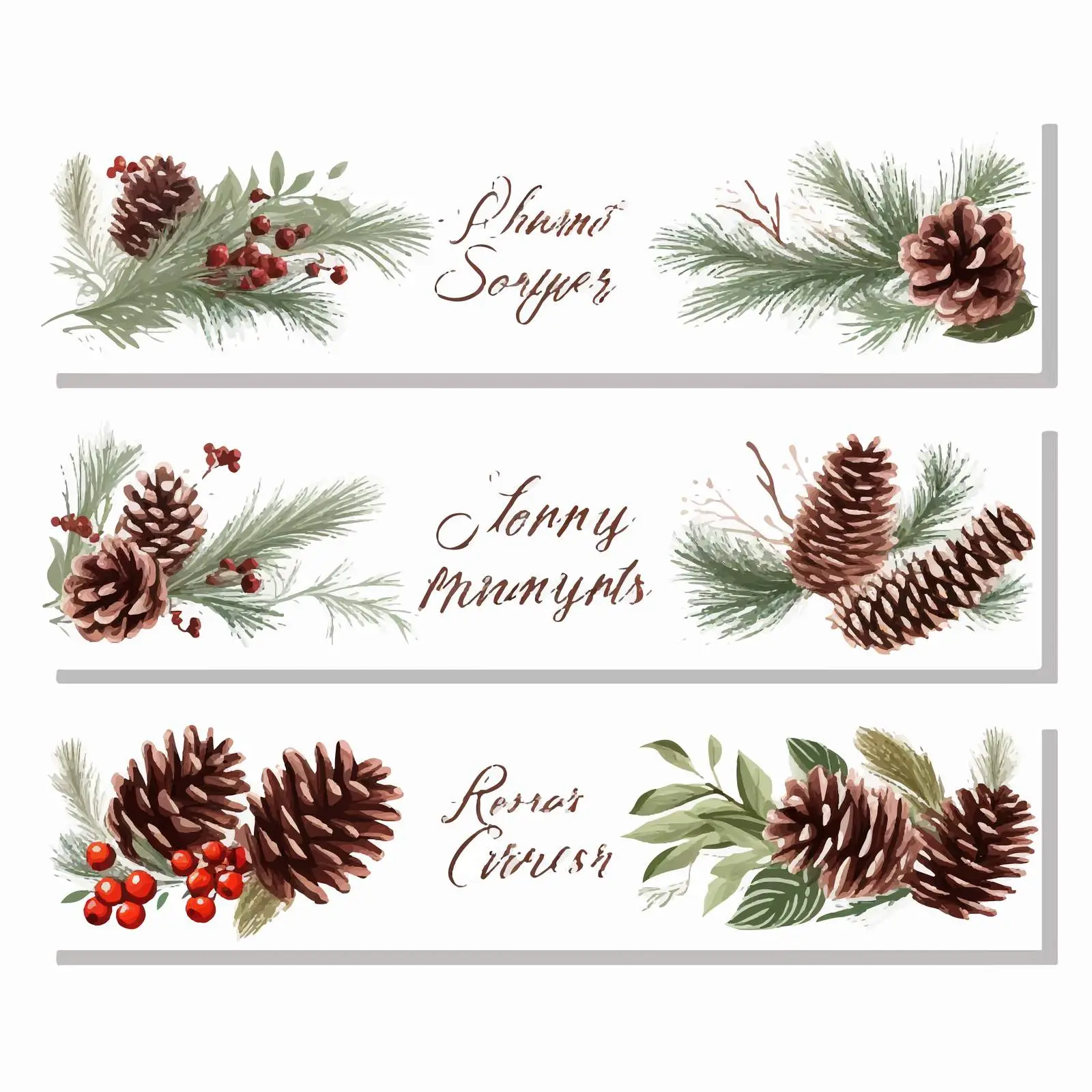 Horizontal Botanical Backgrounds with Coniferous Trees — free download from Dotvec