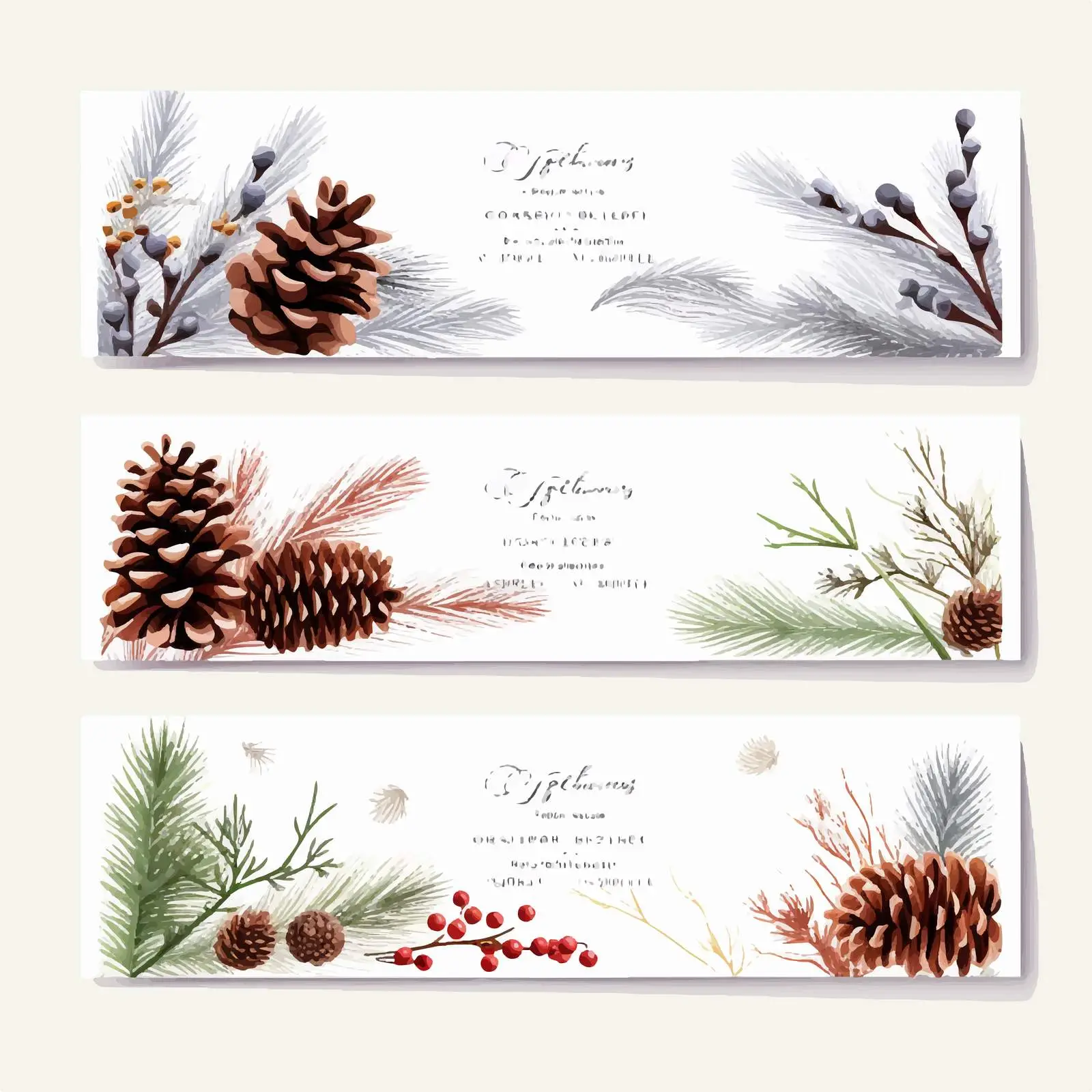 Horizontal Coniferous Botanical Backgrounds Bundle — free download from Dotvec