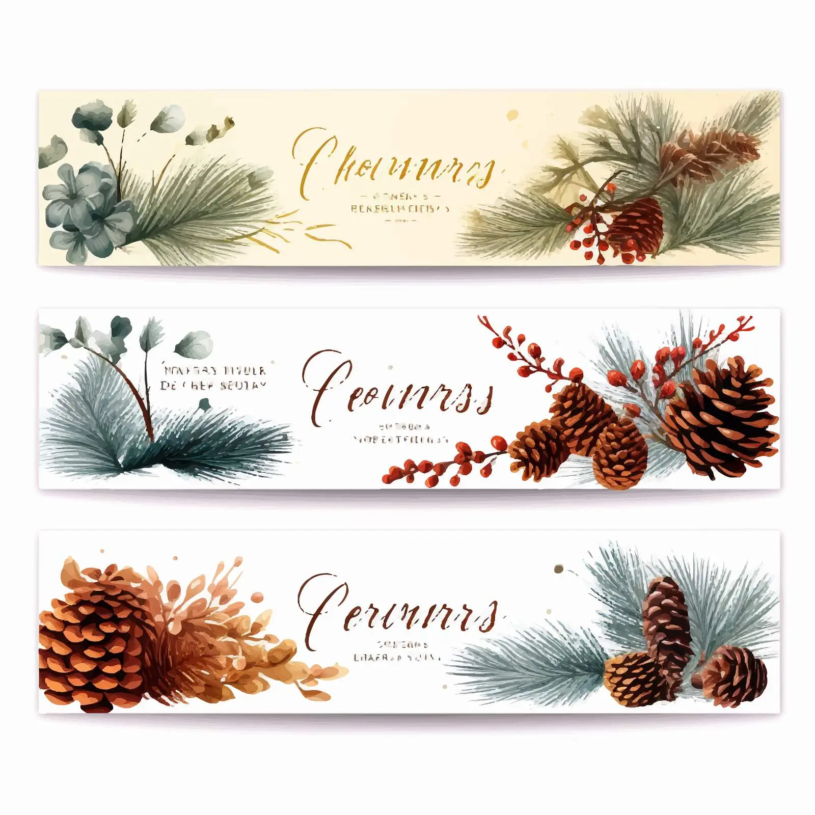 Horizontal Botanical Backgrounds with Coniferous Trees — free download from Dotvec