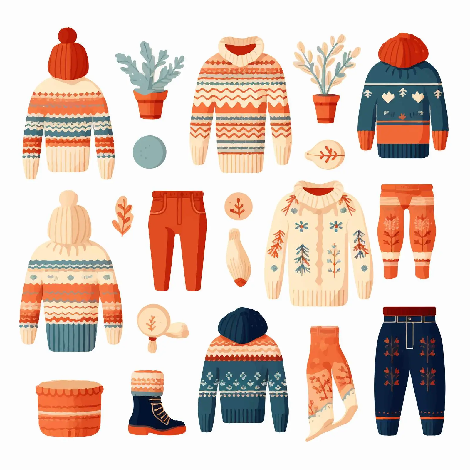Knitted Winter Clothes and Outerwear Collection – free knitwear image from Dotvec