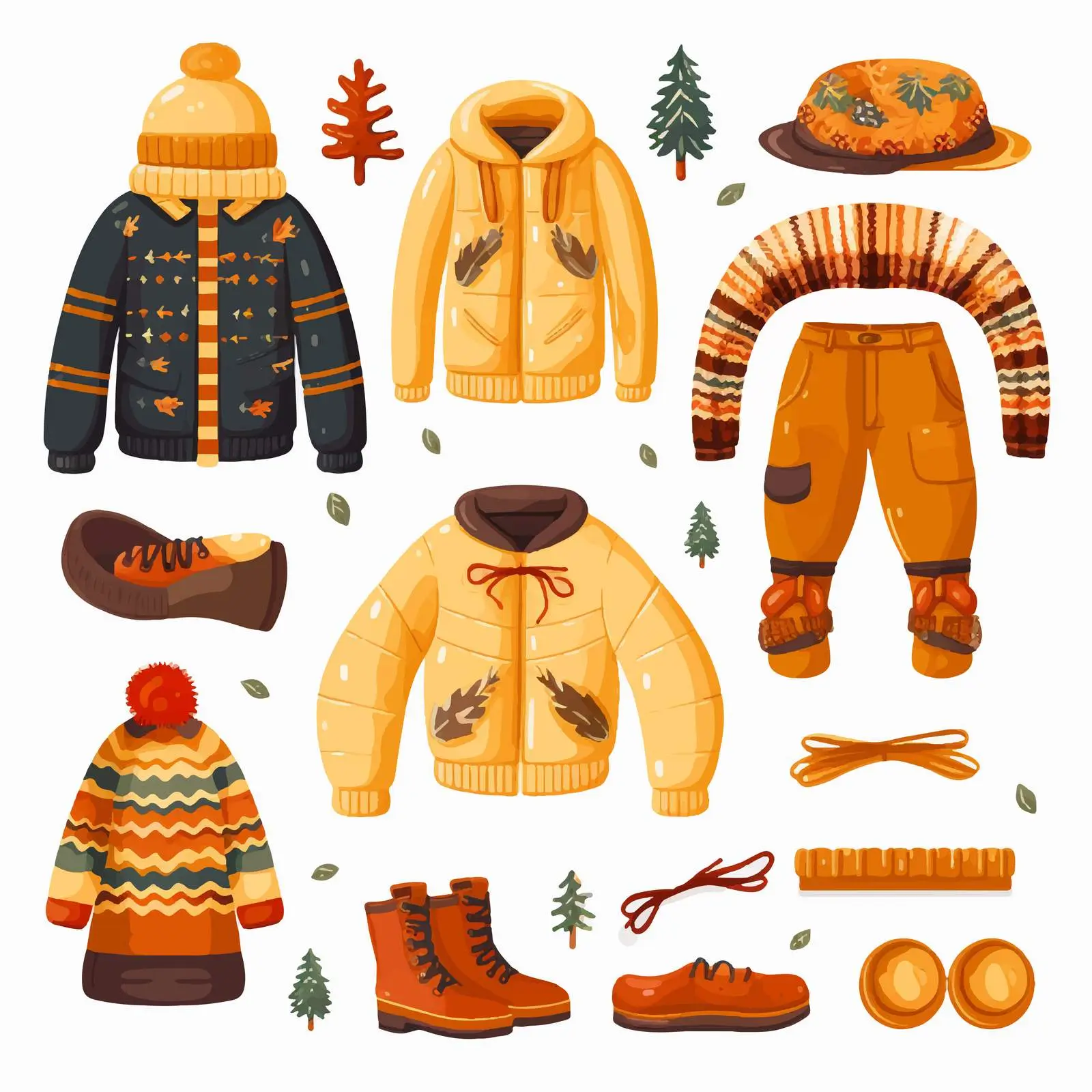 Knitted Winter Clothes and Outerwear Bundle – free knitwear image from Dotvec