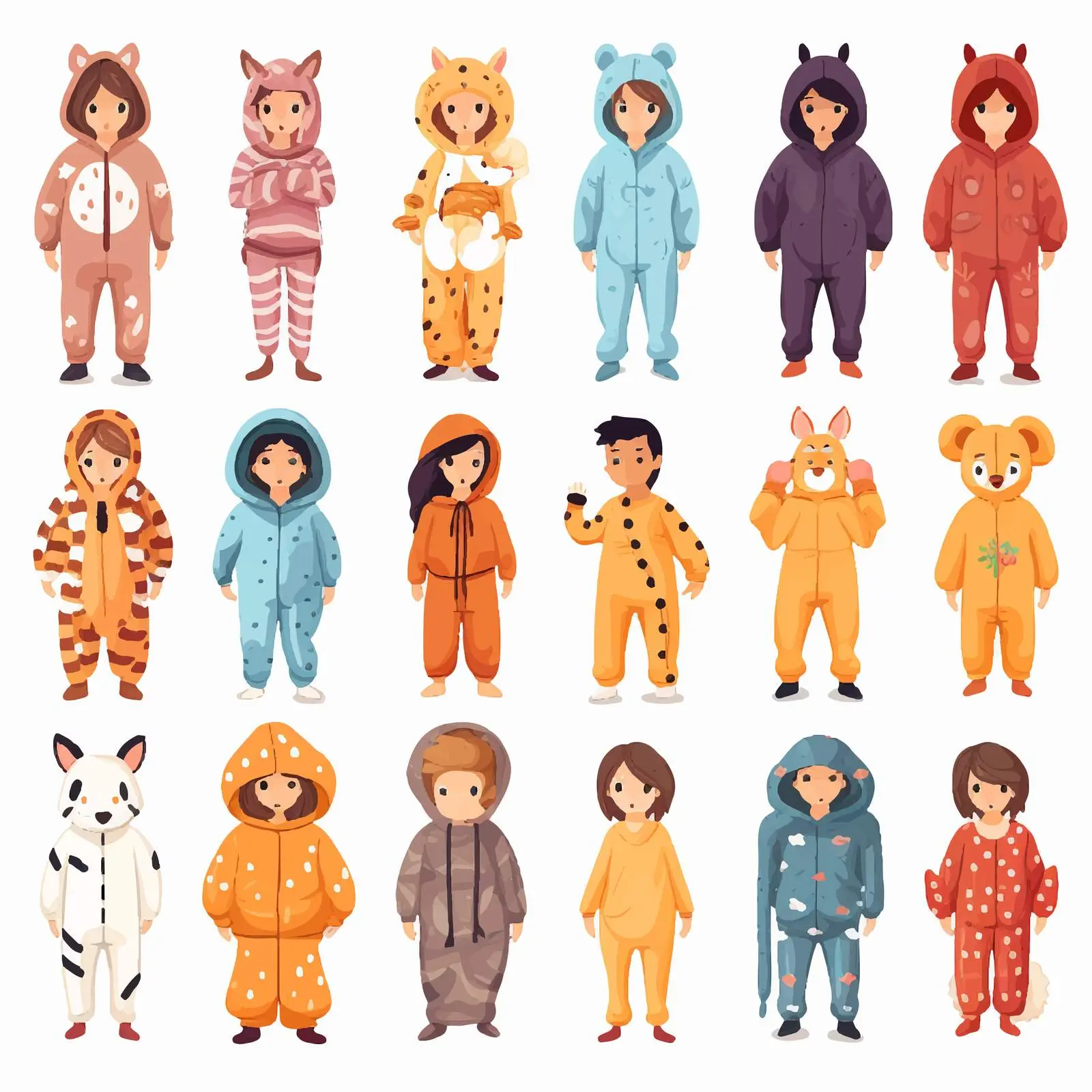 Diverse Group in Colorful Onesies Vectors — free download from Dotvec