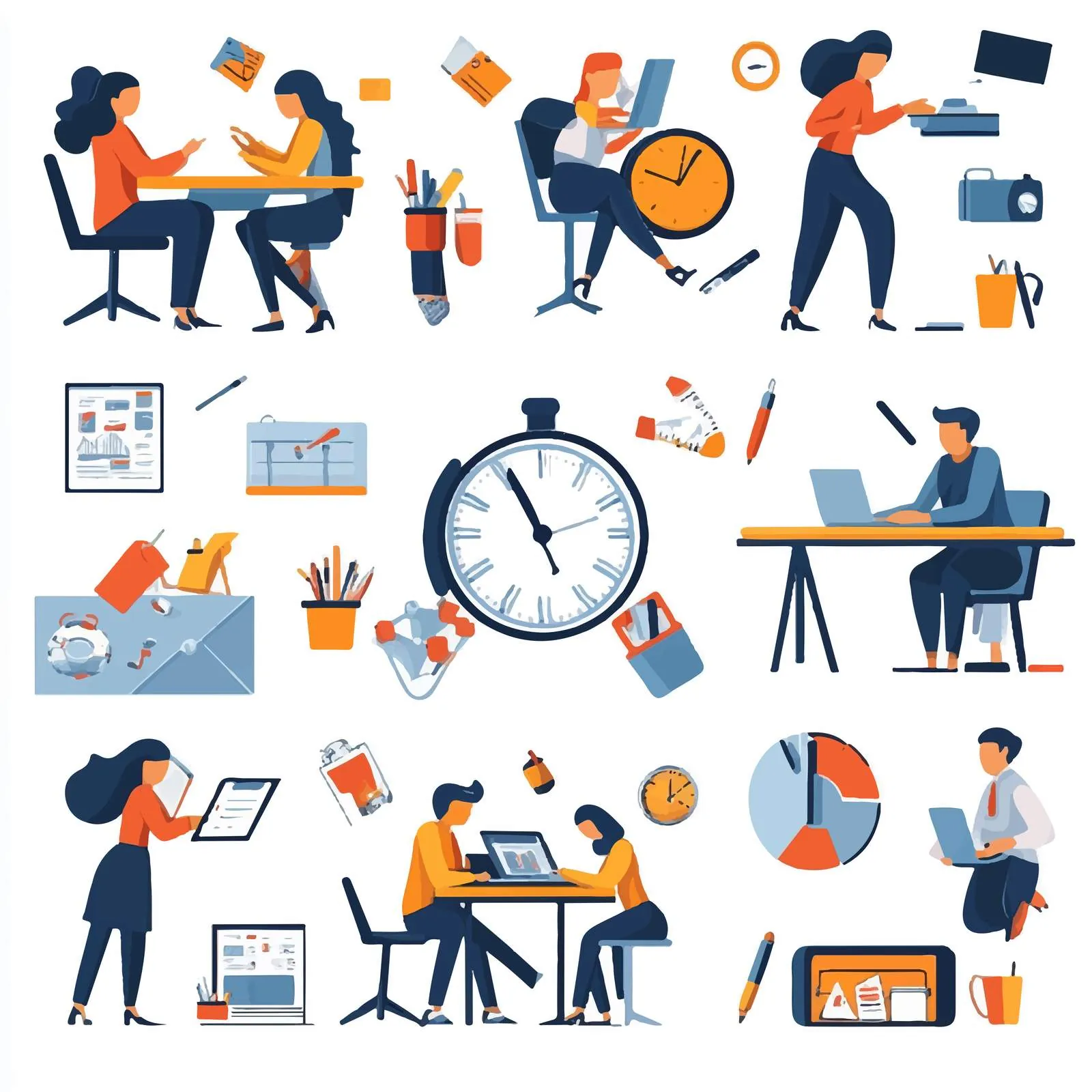 Disorganized People Struggling with Task Management — free download from Dotvec