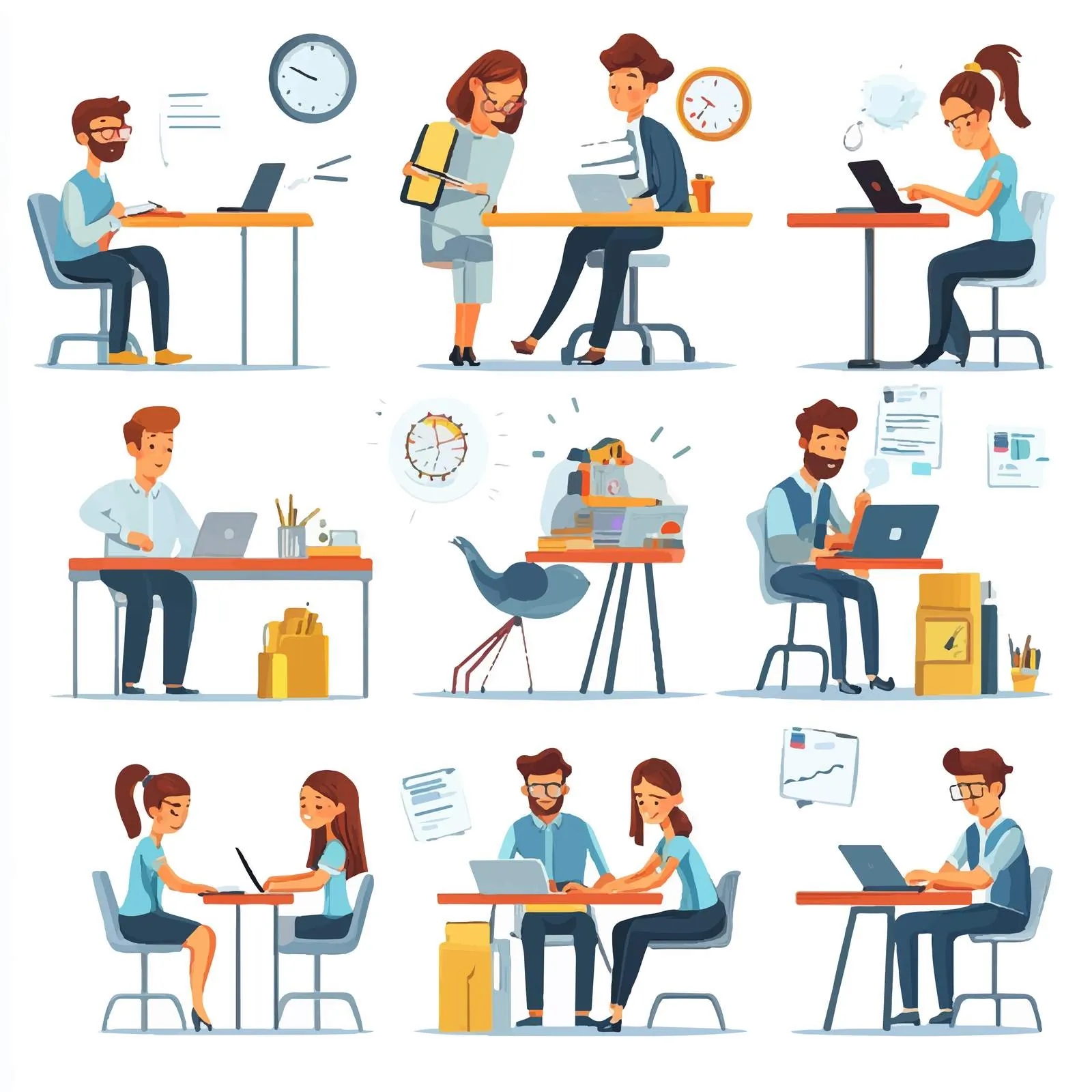 Overwhelmed Individuals Struggling with Task Management – free failure image from Dotvec