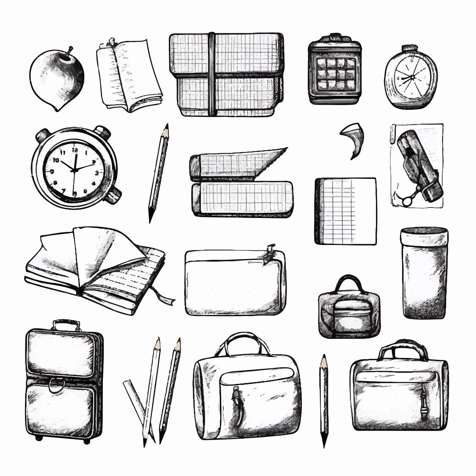 Hand-Drawn School Supplies Bundle Vector — free download from Dotvec