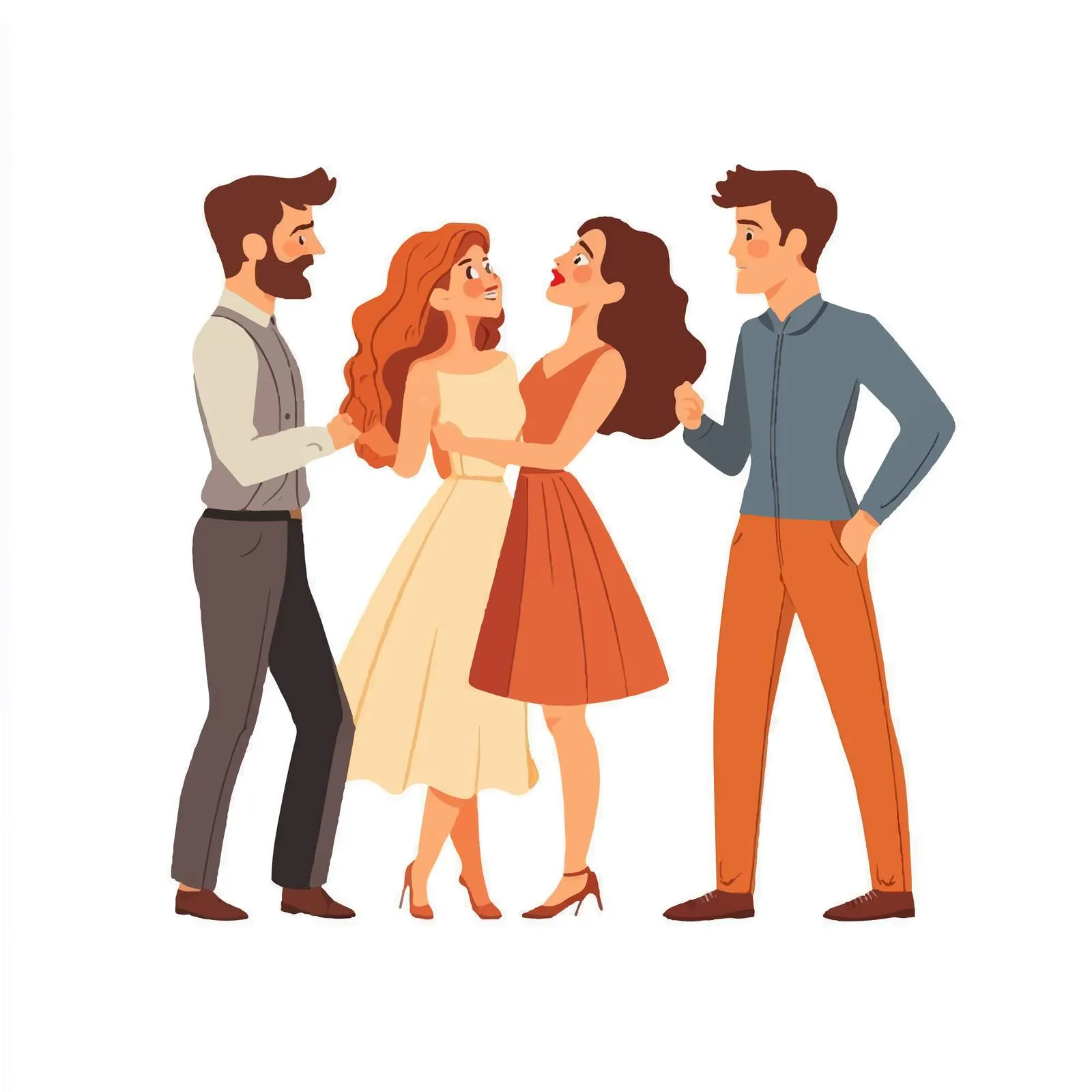 Romantic Partners in Conflict Vectors — free download from Dotvec