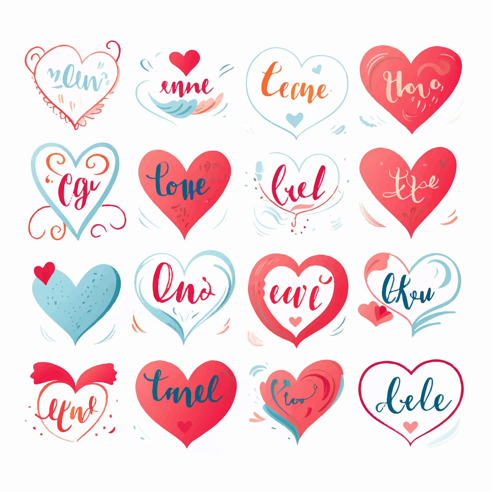 Trendy Valentine's Day Handwritten Lettering Bundle – free love letters image from Dotvec