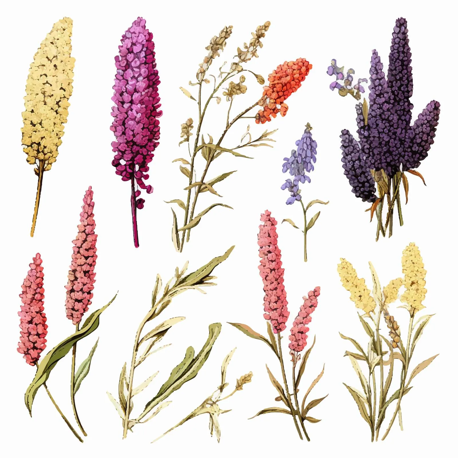 Various Quinoa Plants and Seeds Vector Illustration — free download from Dotvec