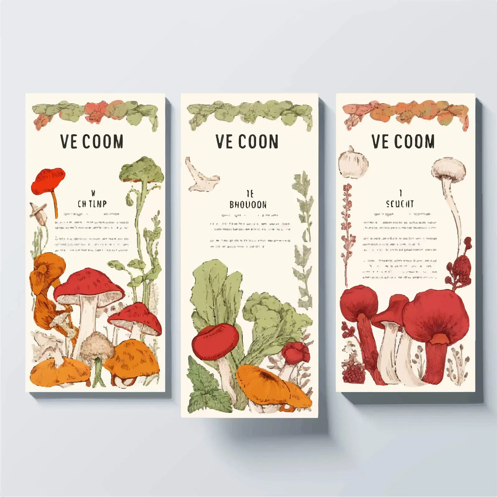 Vegan Menu Cover Templates with Delicate Decorations — free download from Dotvec