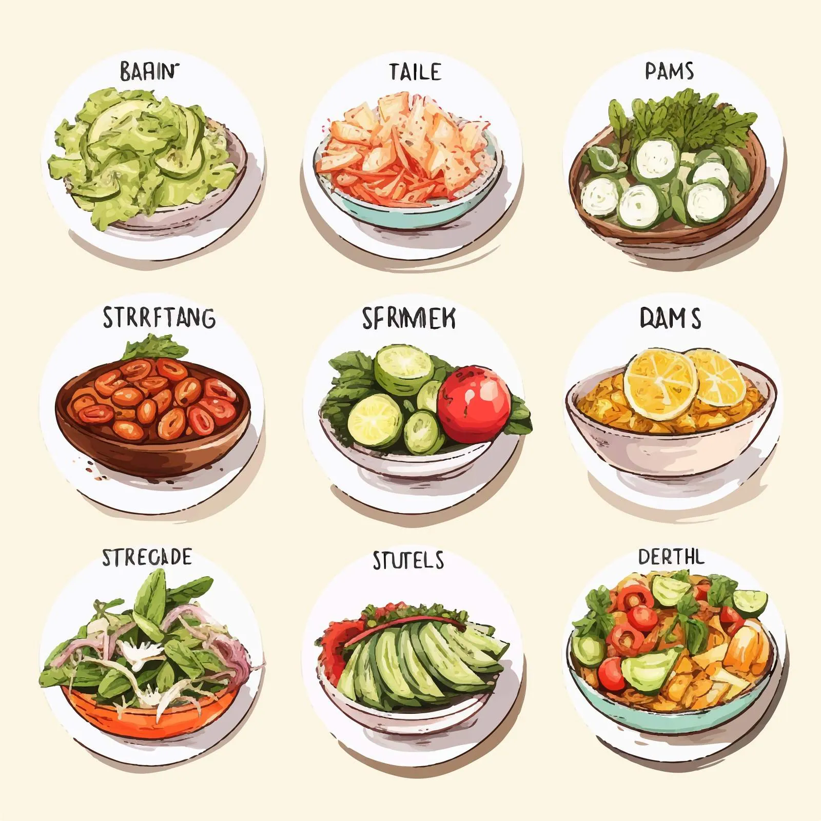 Web Banner Templates Featuring Delicious Salad Dishes — free download from Dotvec