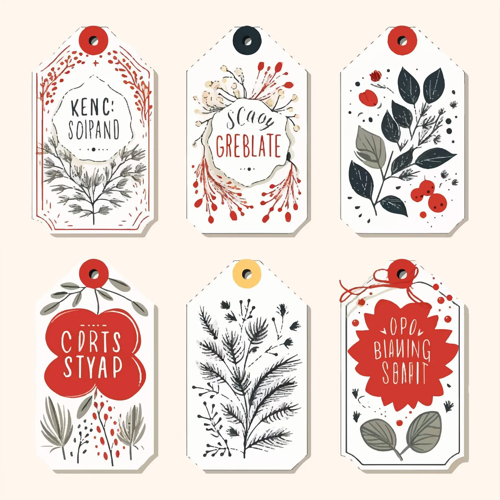 Winter Holiday Label and Tag Templates Collection — free download from Dotvec