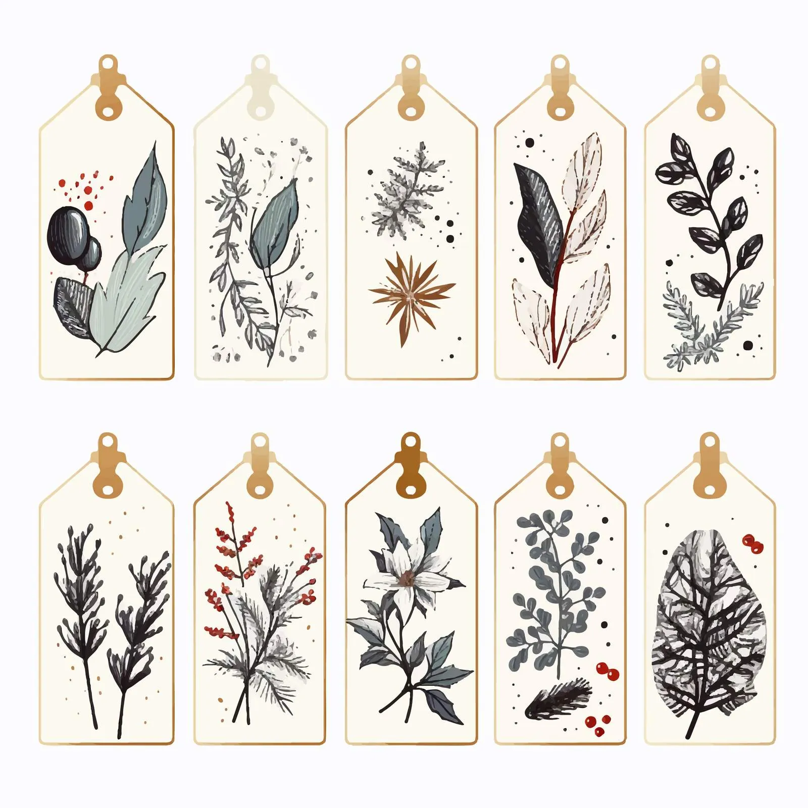 Winter Holiday Label and Tag Templates Collection — free download from Dotvec