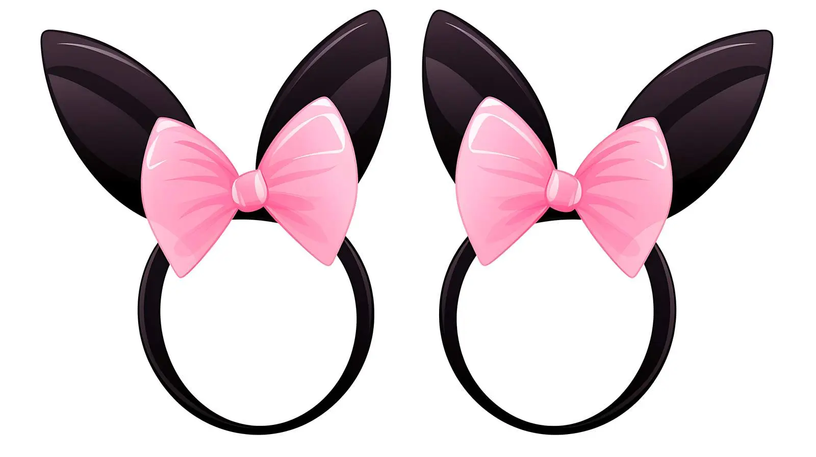 Pink Black Bunny Ears Accessory — free download from Dotvec