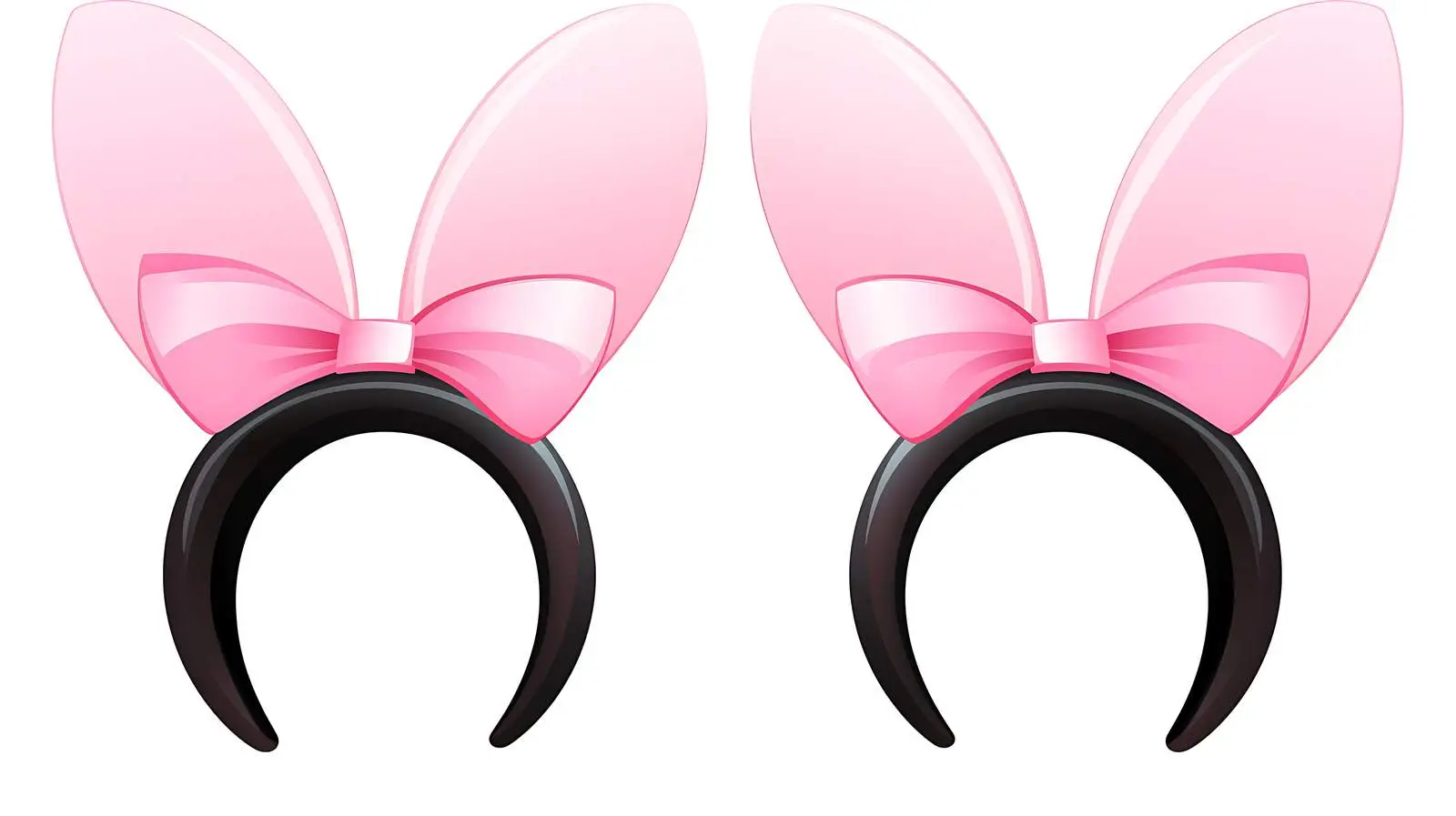 Pink Black Bunny Ears Head Accessory — free download from Dotvec