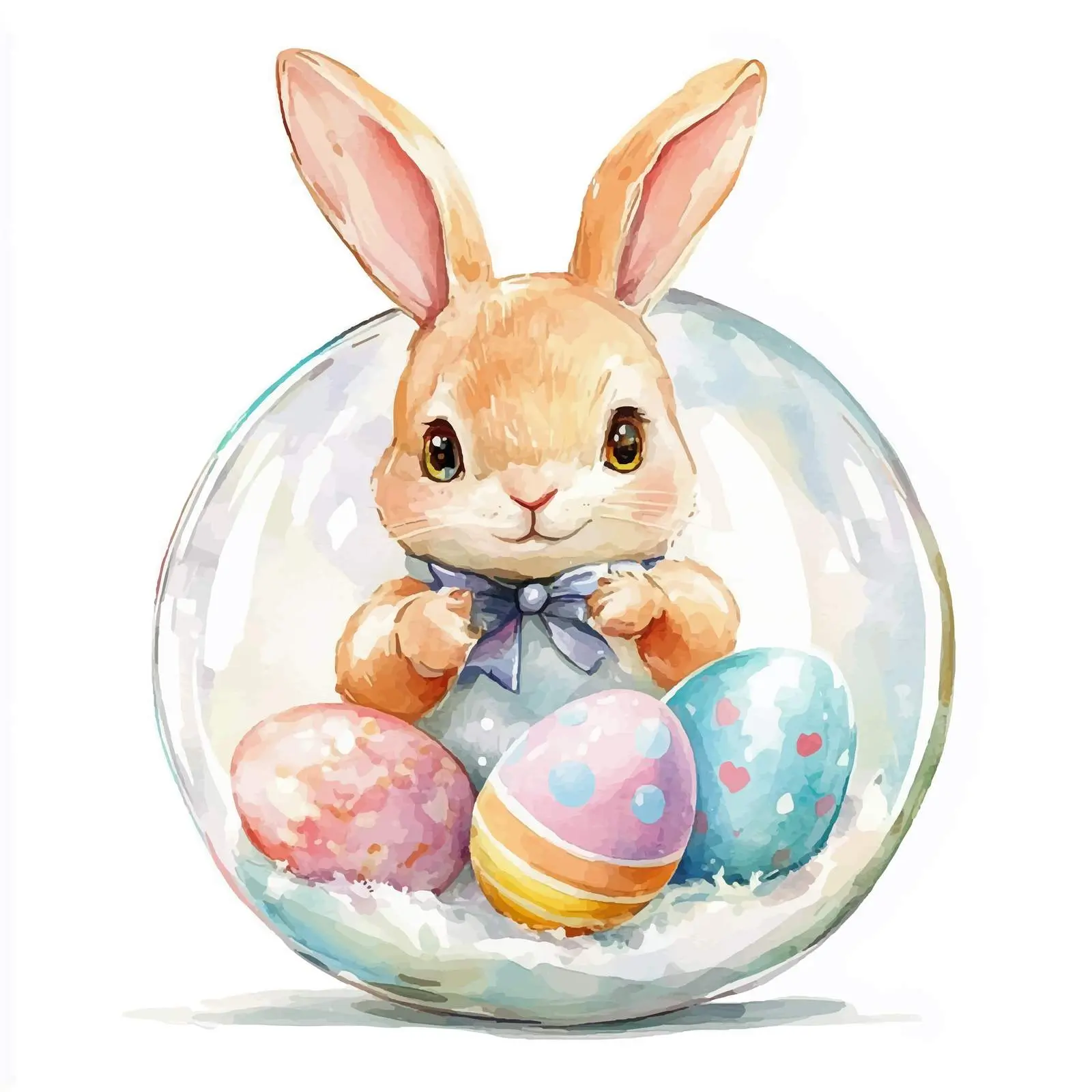 Bunny Holding Easter Egg in Glass Ball Vector — free download from Dotvec