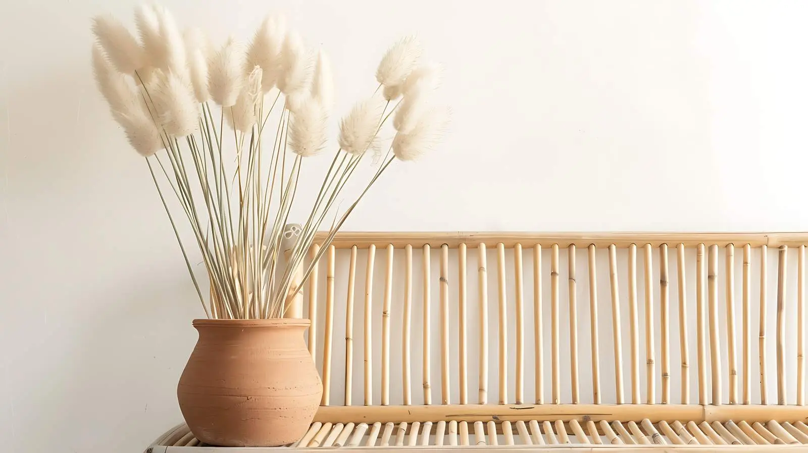 Bunny Tail Grass Bouquet in Elegant Pot – free bench image from Dotvec