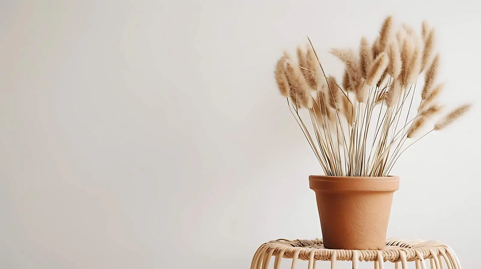 Bunny Tail Grass Bouquet in Elegant Pot – free bench image from Dotvec