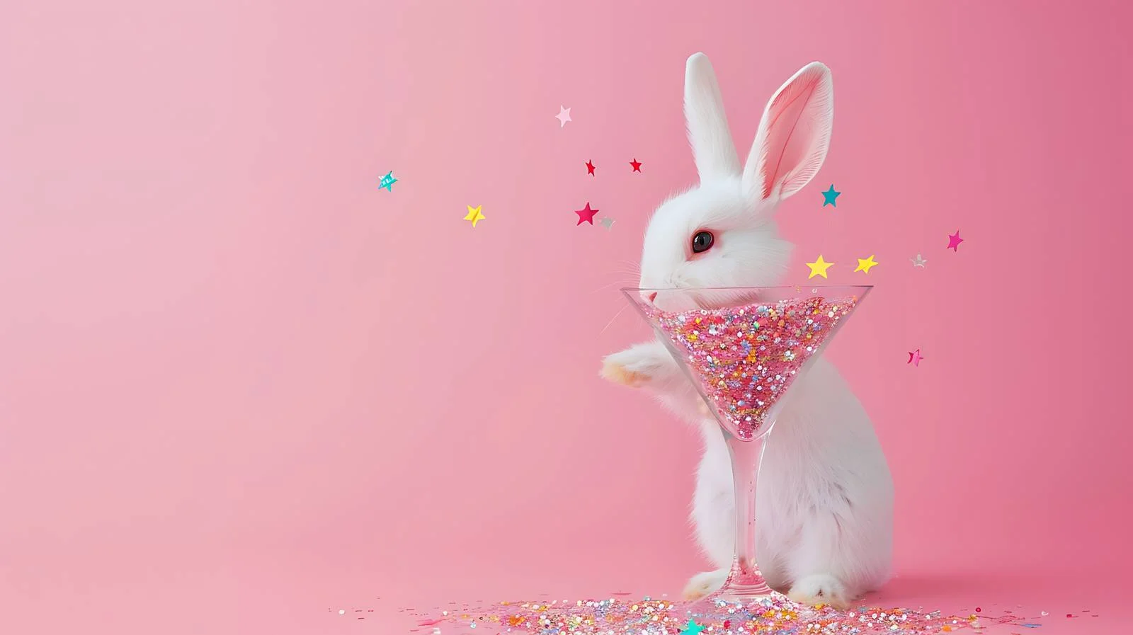 Bunny Toy in Colorful Glitter Martini — free download from Dotvec