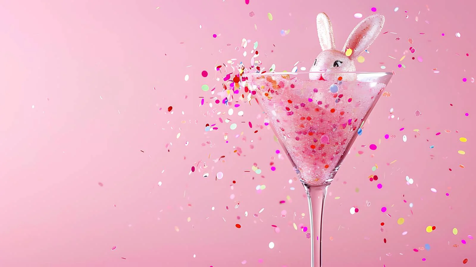 Bunny Toy in Glitter-Filled Martini Glass — free download from Dotvec