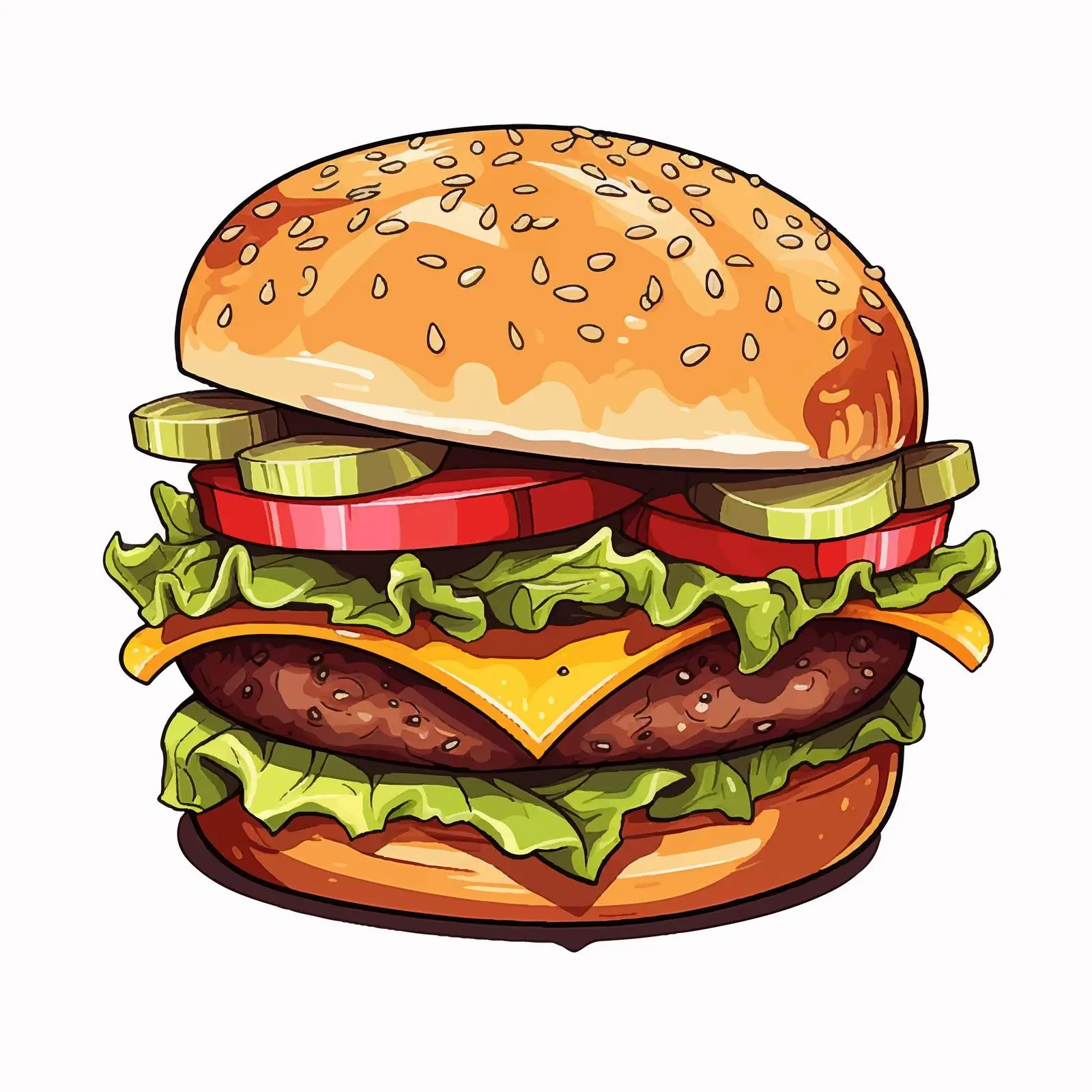 Isolated Line Burger Vector Illustration — free download from Dotvec