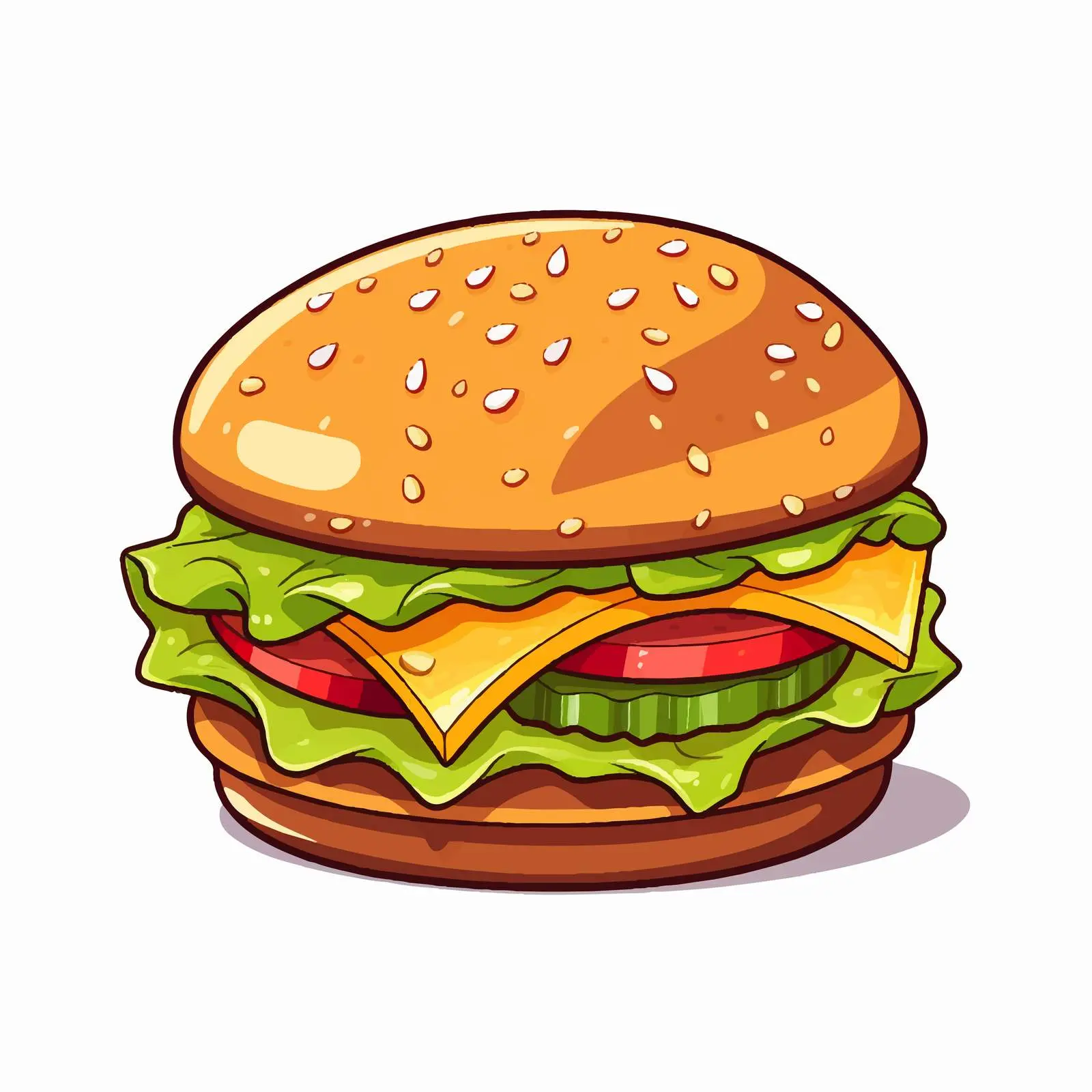Cartoon Burger Vector Illustration — free download from Dotvec
