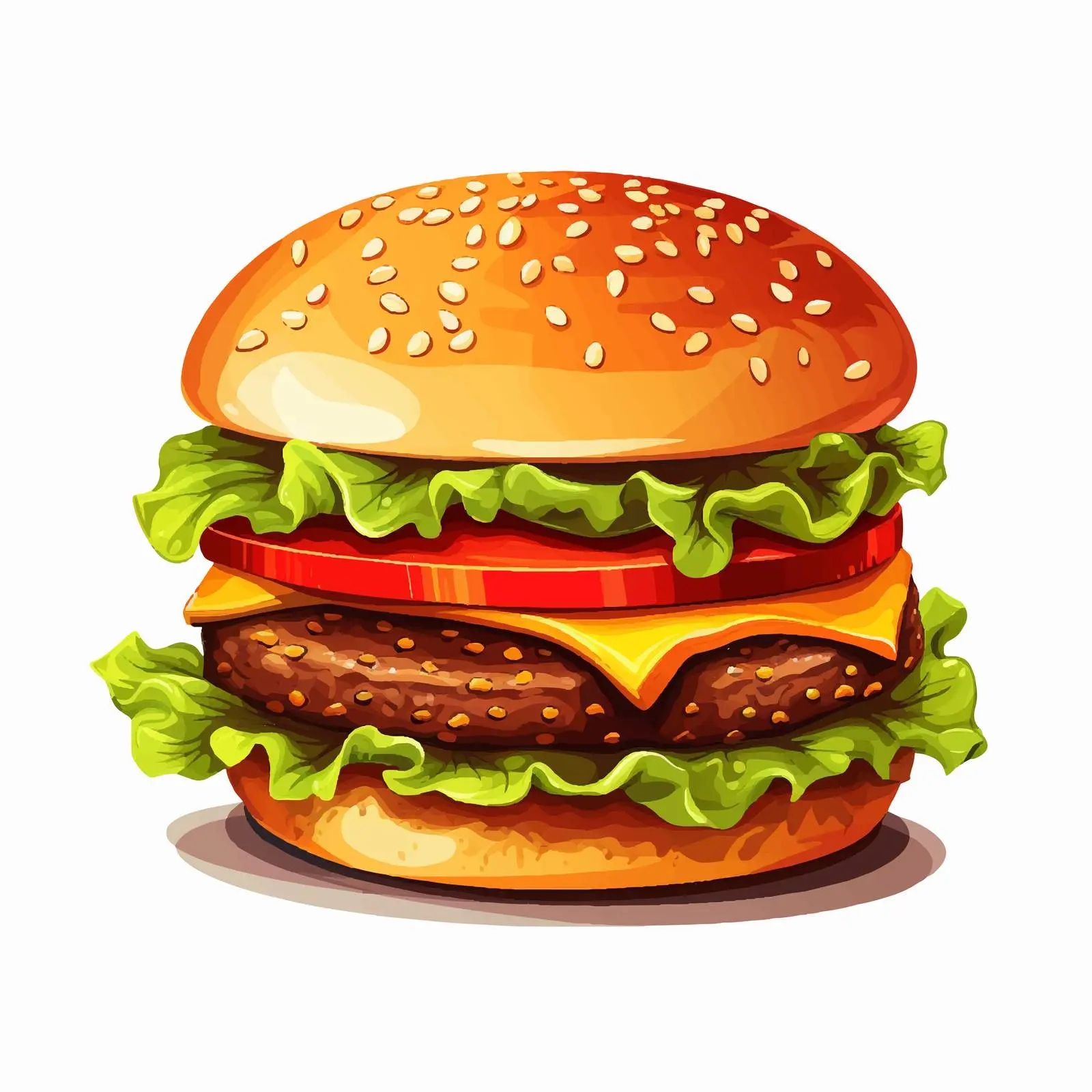 Top View Burger Vector Illustration on White Background — free download from Dotvec