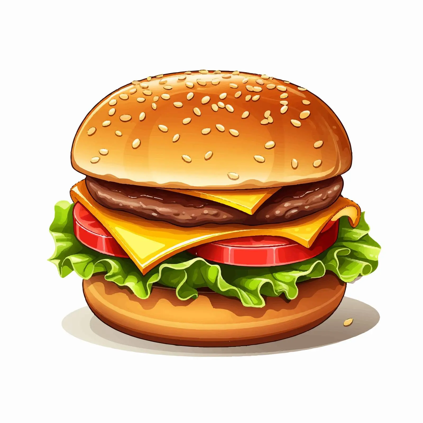 Top View Burger Vector Illustration on White Background – free pickles image from Dotvec