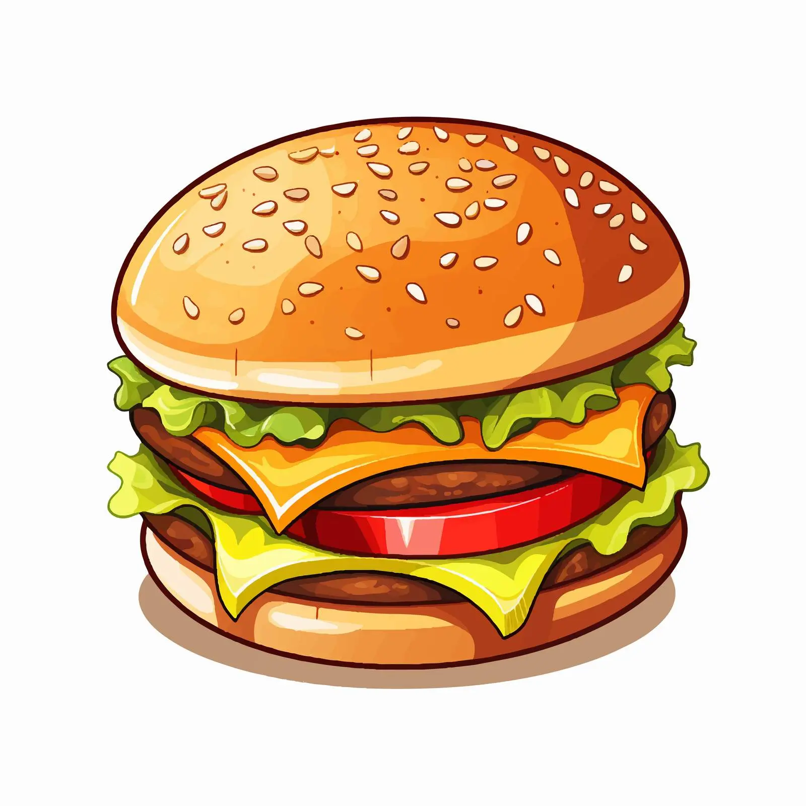 Top View Burger Vector Illustration on White Background — free download from Dotvec
