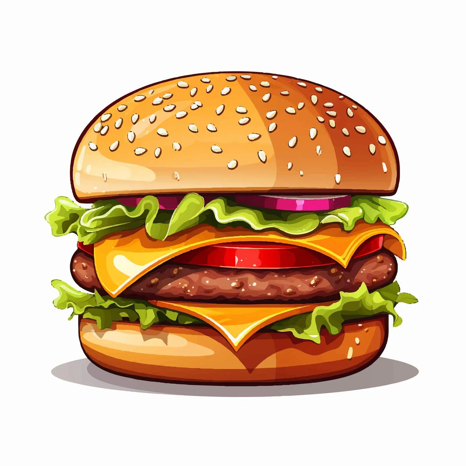 Top View Burger Vector Illustration on White Background — free download from Dotvec