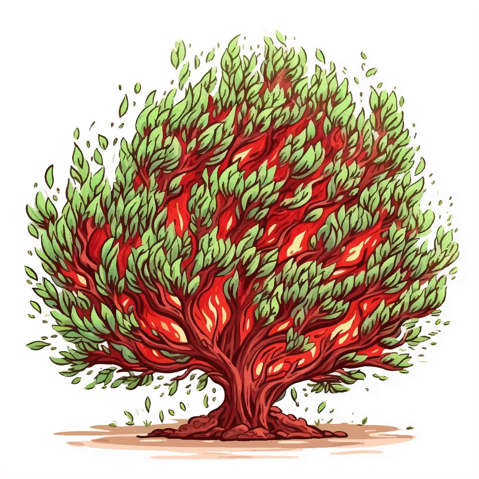 Byzantine Style Illustration of Burning Bush – free byzantine art image from Dotvec